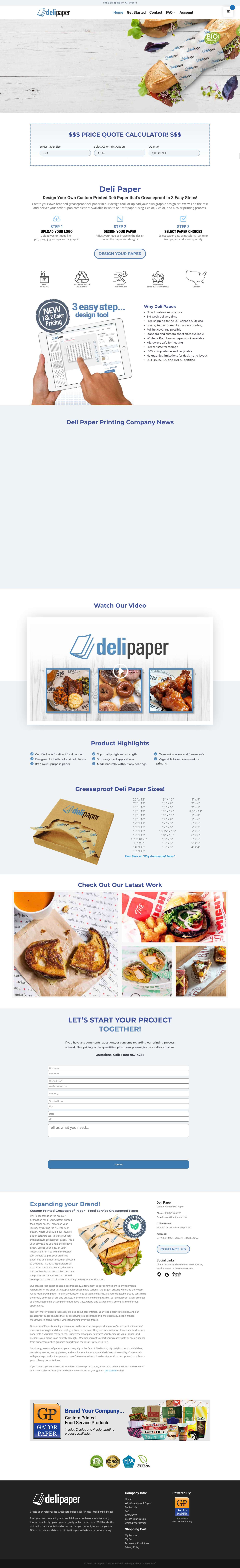 Deli Paper - Custom Printed Deli Paper | Deli Pape - Full Screenshot