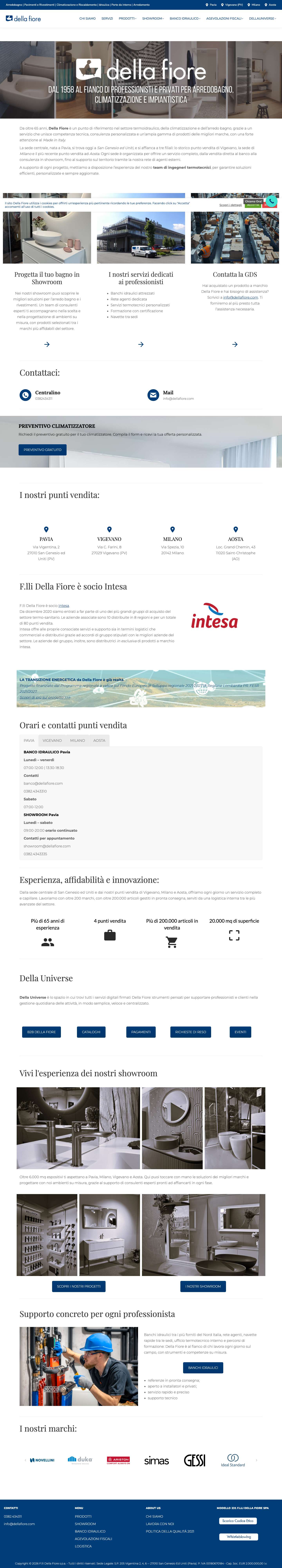 F.lli Della Fiore | Arredo bagno, condizionamento, idraulica - Full Screenshot