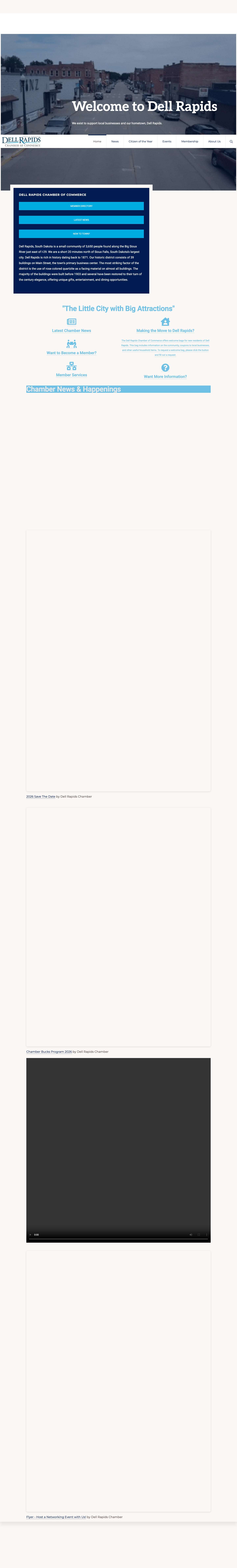 Dell Rapids Chamber of Commerce – Find the best places to eat, shop, stay, work, and live in Dell Rapids SD - Full Screenshot