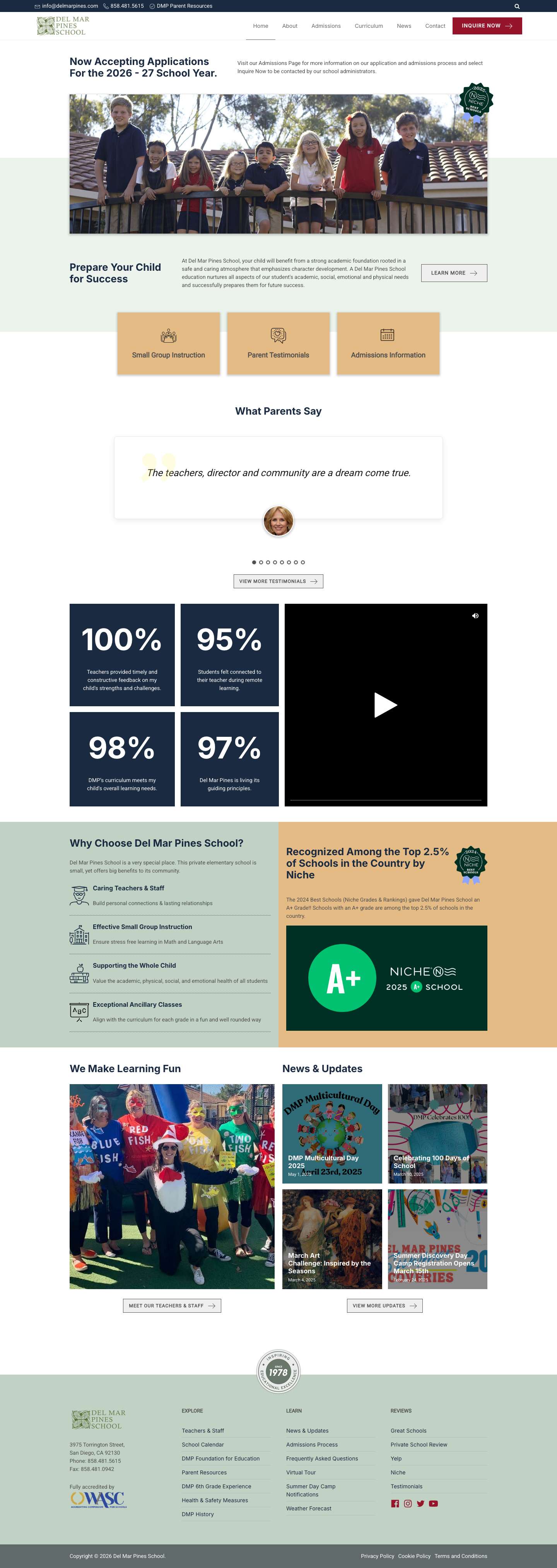 Del Mar Pines School | Best Private Elementary School in San Diego, CA.Visit our FacebookVisit our InstagramVisit our TwitterVisit our YouTube channelsearchplaypausetwitterangle-downyoutube-playinstag... - Full Screenshot