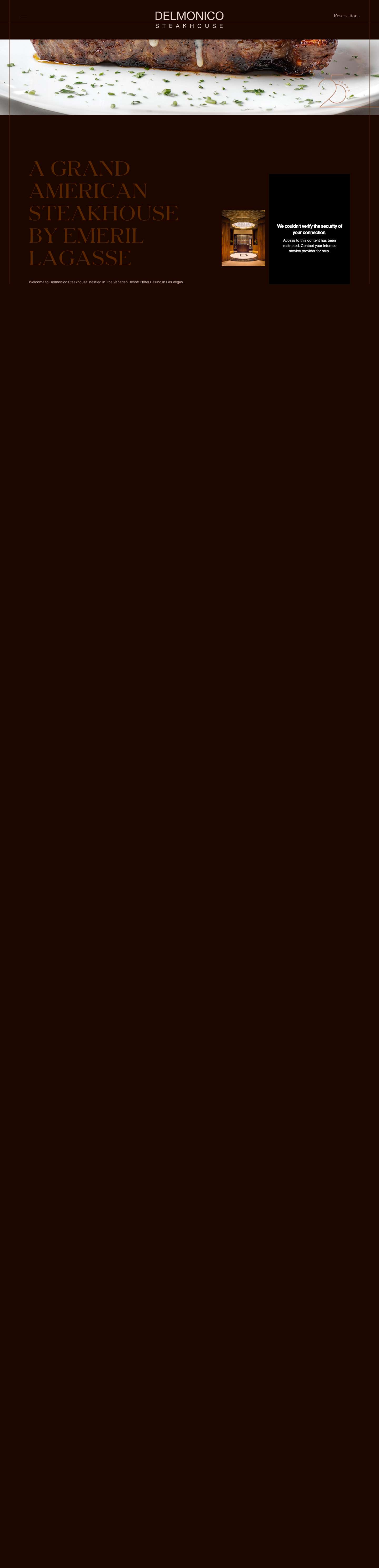 Delmonico Steakhouse in Las Vegas at the Venetian by Emeril - Full Screenshot