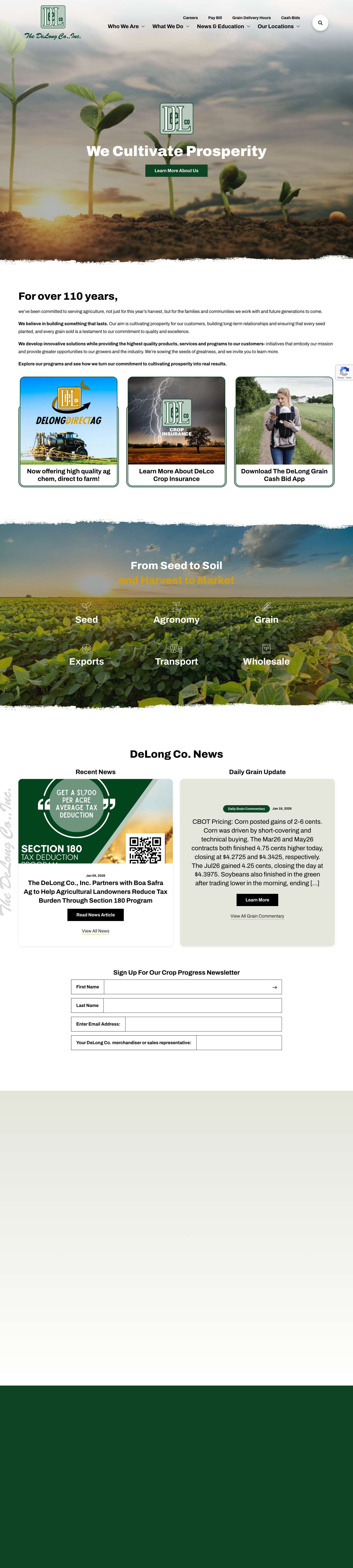 The DeLong Co., Inc. - We Cultivate Prosperity - Full Screenshot