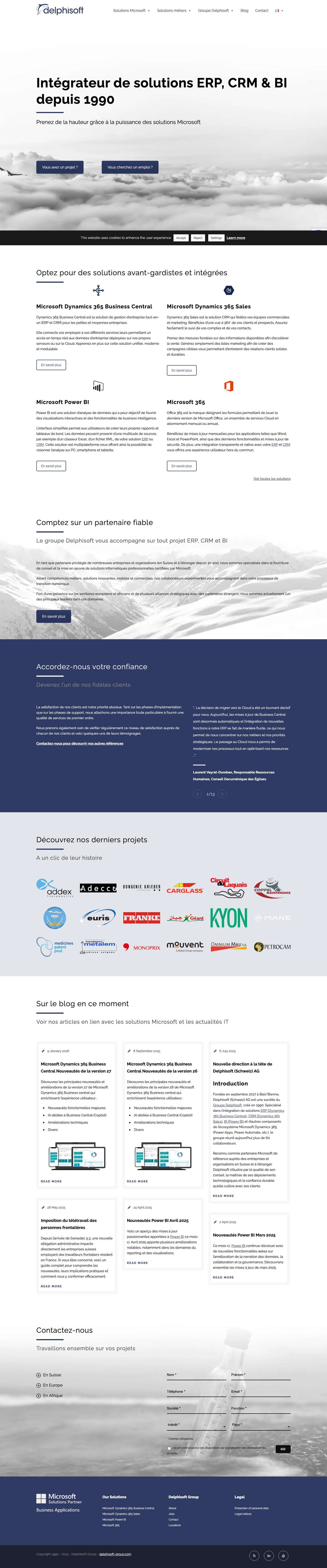 Accueil | Groupe Delphisoft | Intégrateur de solutions ERP, CRM et BI - Full Screenshot