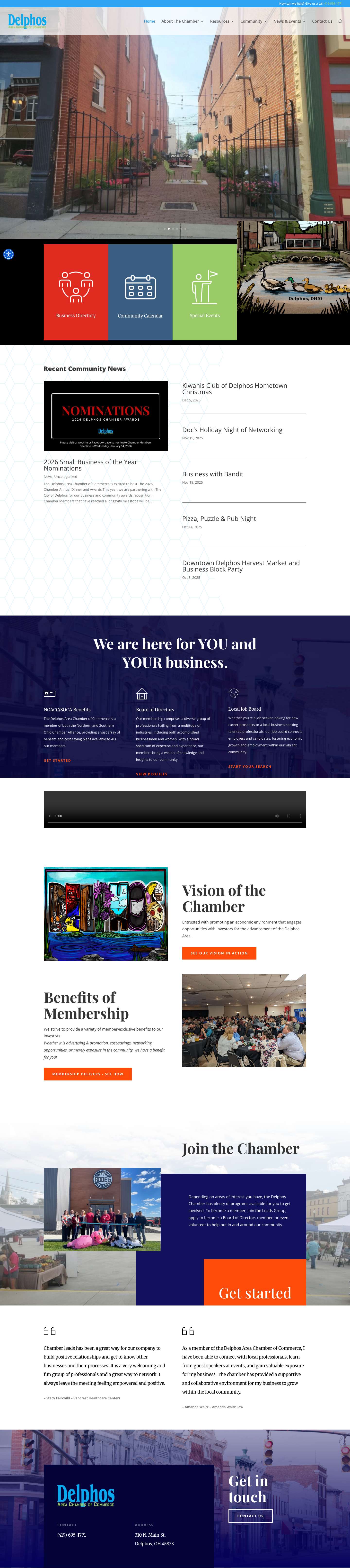 Home - Delphos Area Chamber of Commerce - Full Screenshot