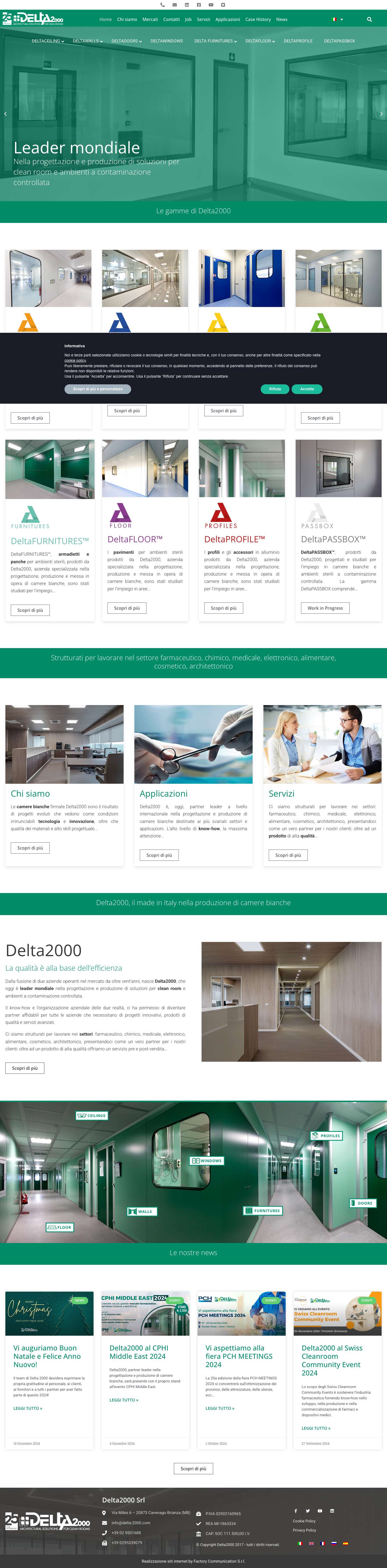 DELTA2000 | Progettazione camere sterili e bianche - Full Screenshot