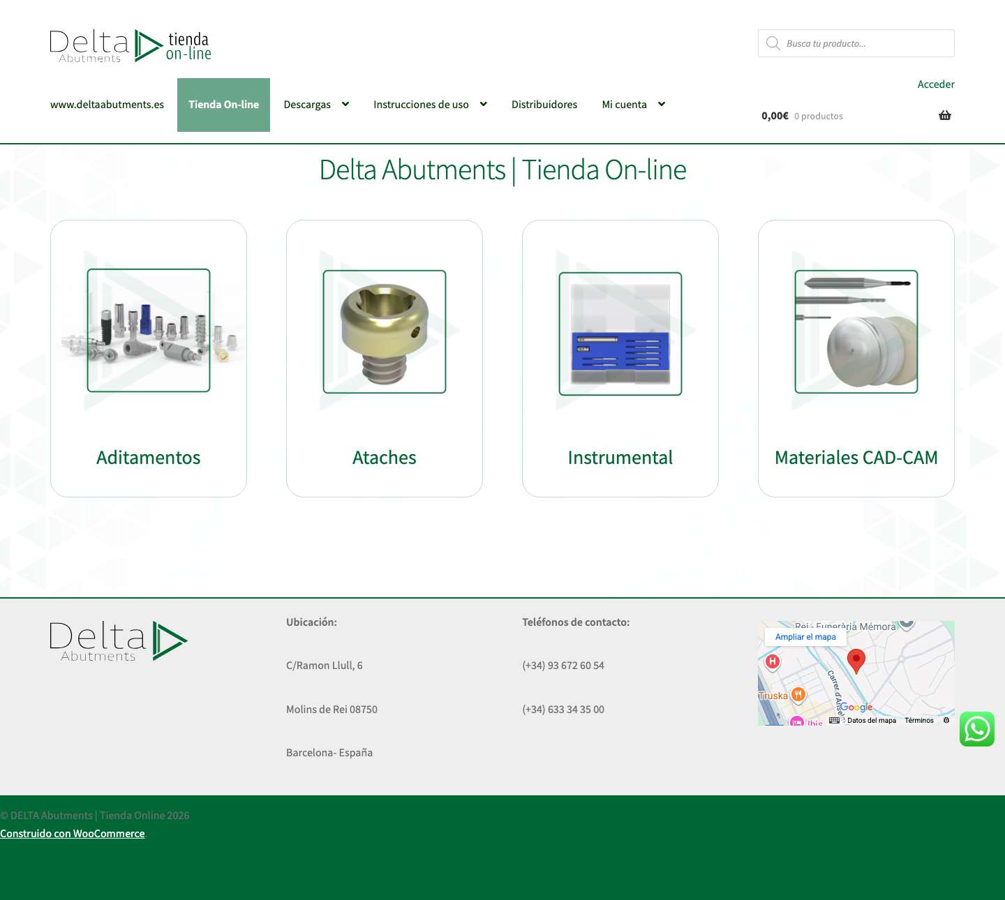 DELTA Abutments | Tienda Online – Tienda Online | Aditamentos Dentales - Full Screenshot