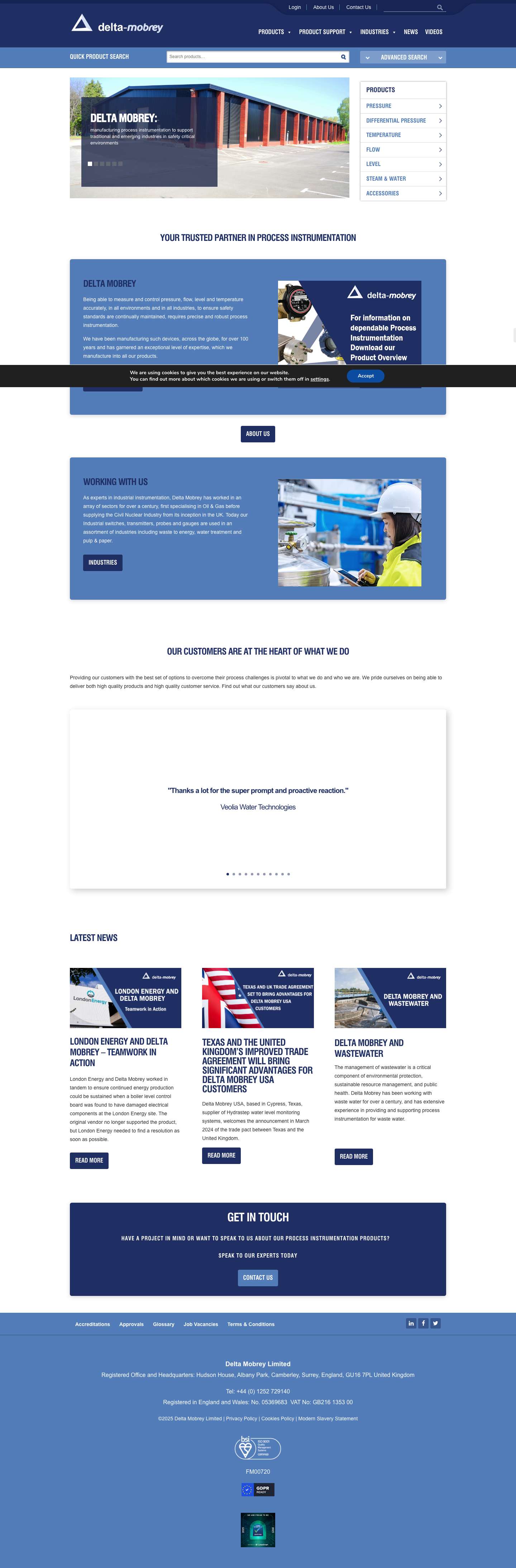 Delta Mobrey - Your trusted partner in process instrumentation - Full Screenshot