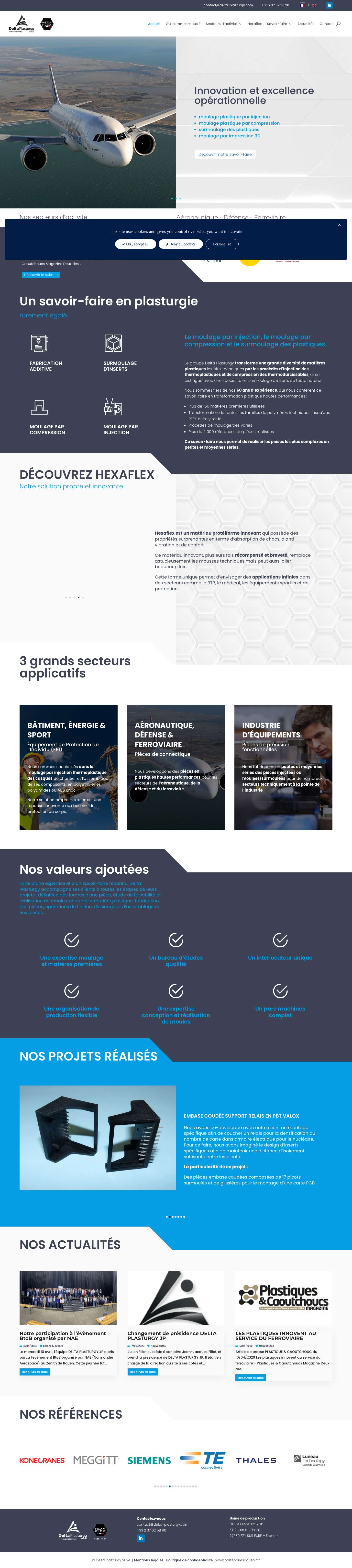 Delta Plasturgy - Moulage injection, moulage compression et surmoulage - Full Screenshot