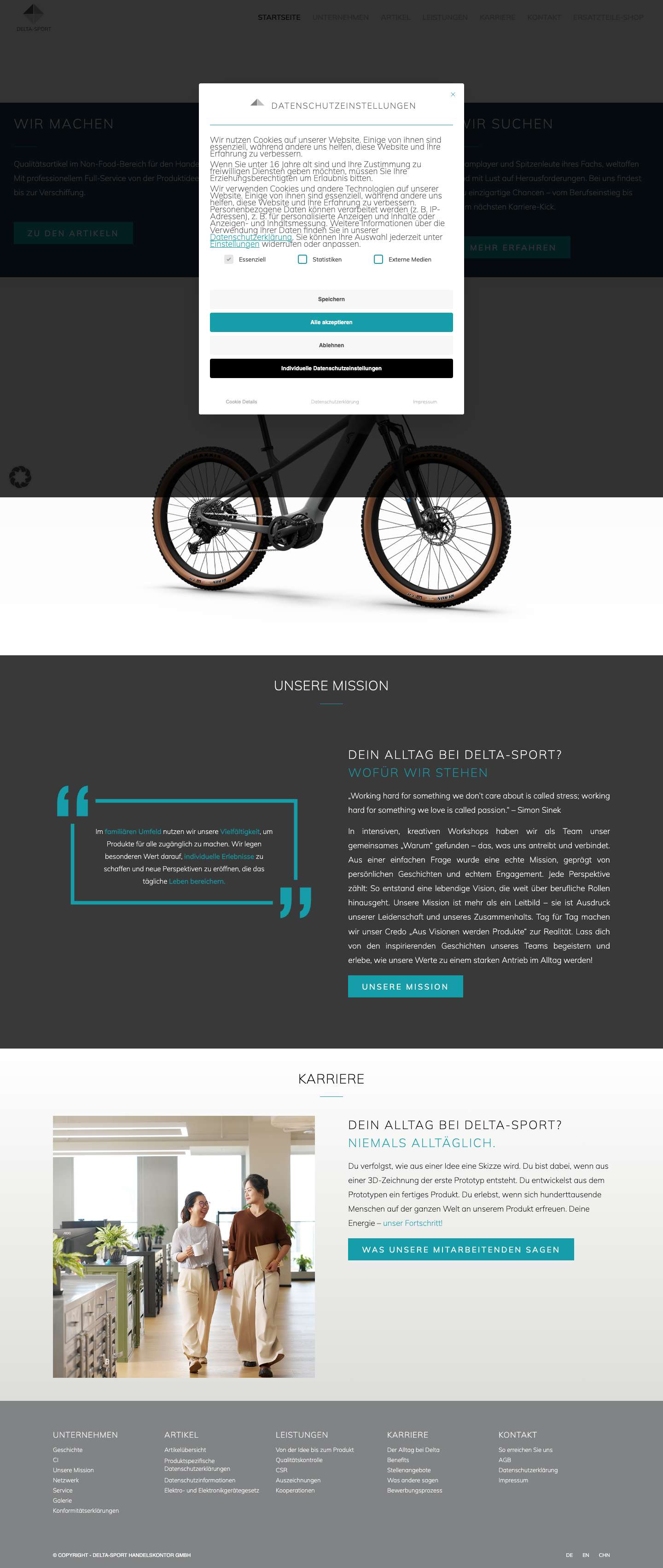 Delta-Sport Handelskontor GmbH - Hier werden aus Visionen ProdukteNach oben scrollen - Full Screenshot