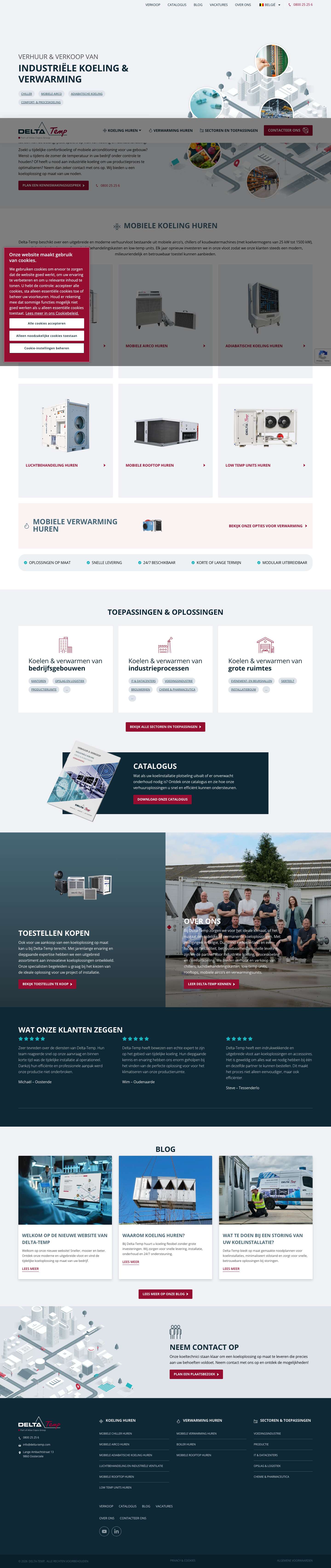 Delta-Temp - Koeling huren op maat van uw bedrijf - Full Screenshot