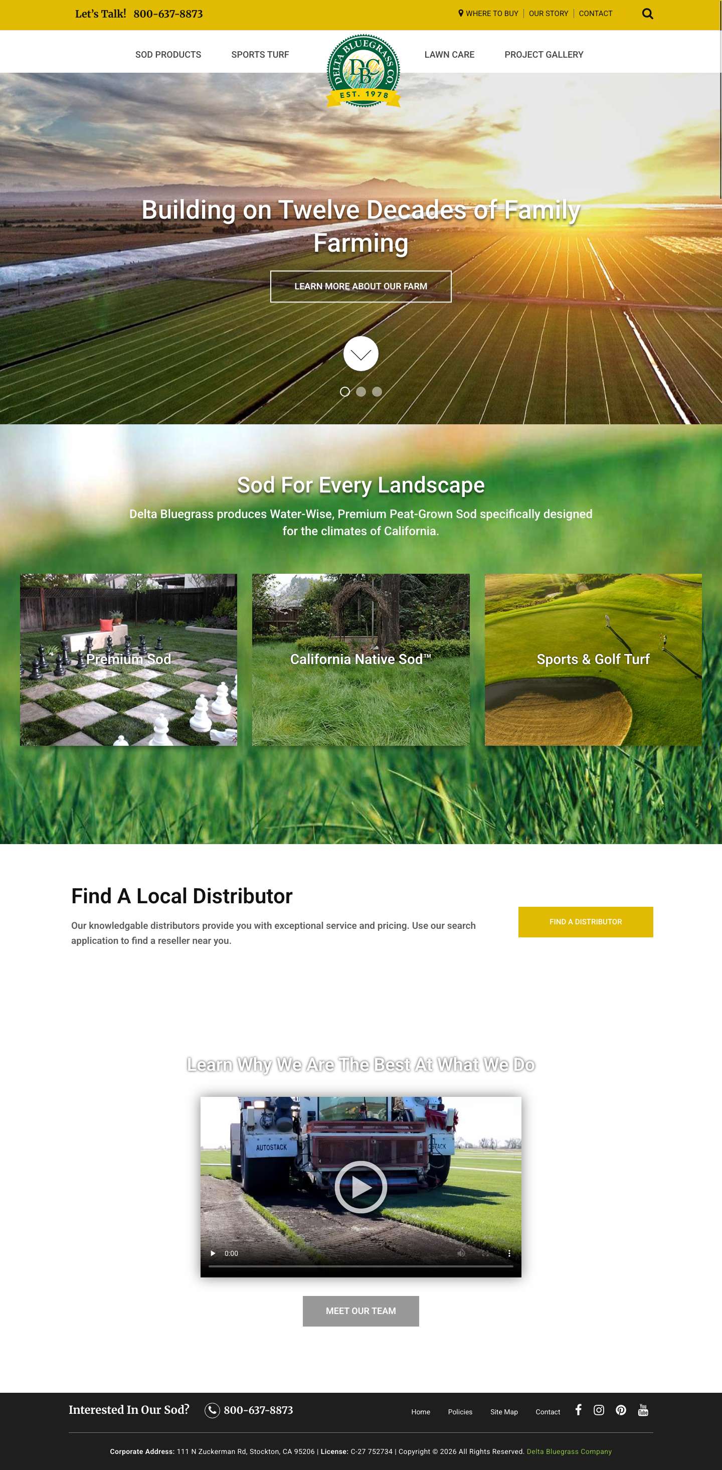 Home Page - Delta Bluegrass Company - Full Screenshot