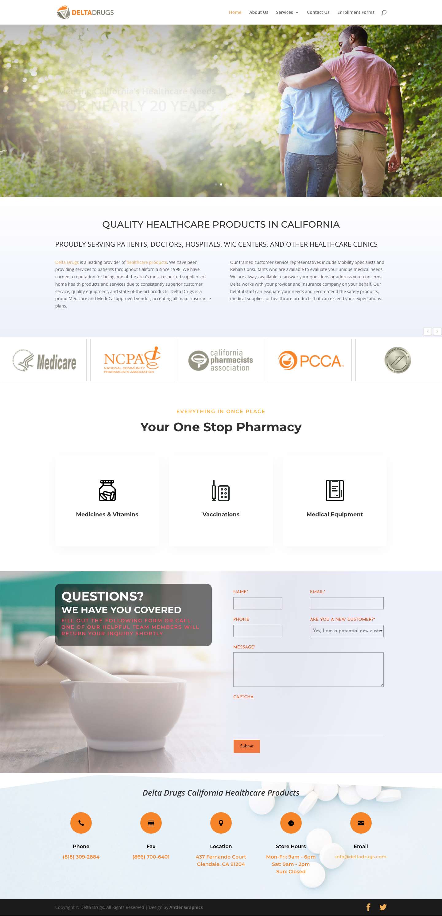 Delta Drugs | California Healthcare Products - Full Screenshot