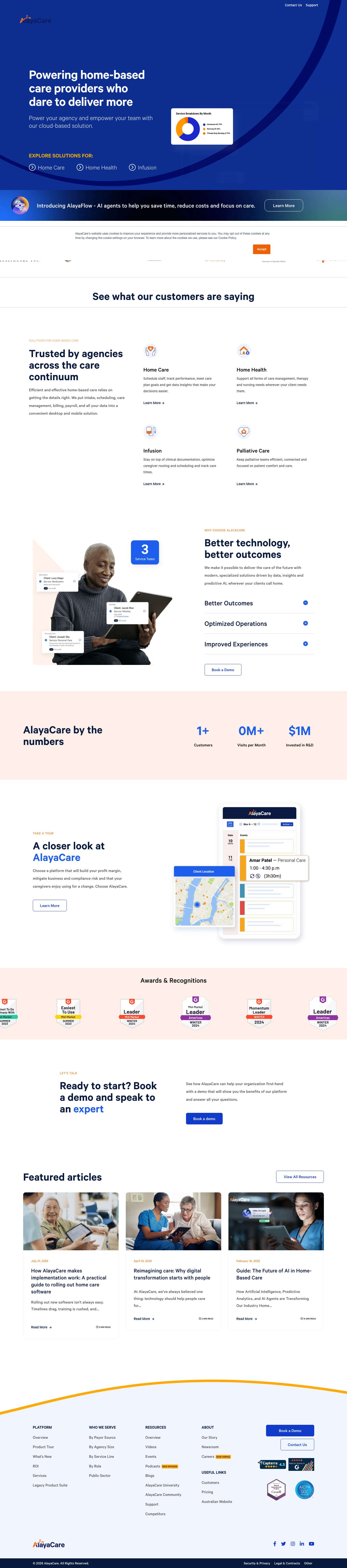 Transforming home-based care agencies for growth - AlayaCare - Full Screenshot