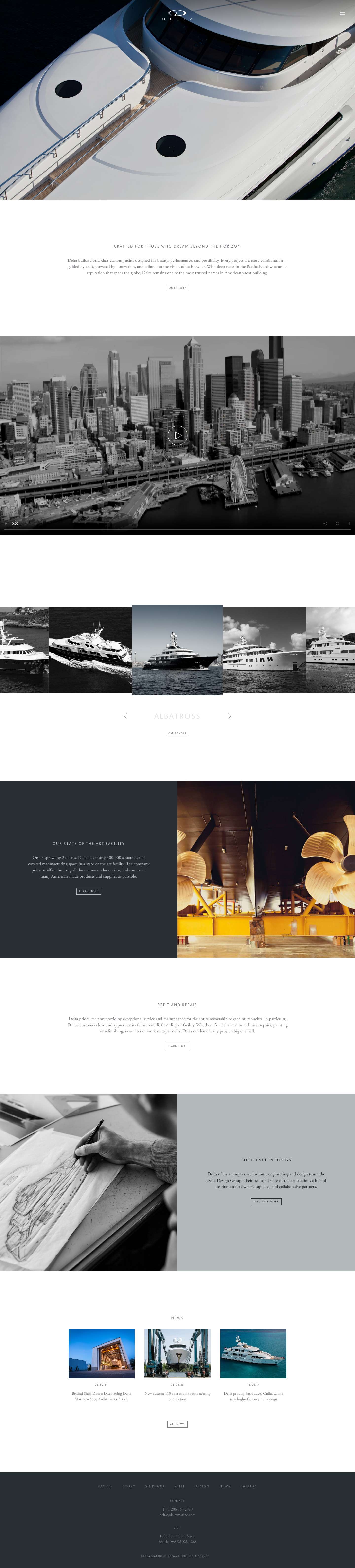 Home - DELTA MARINE | Custom-Built Luxury Yachts - Full Screenshot