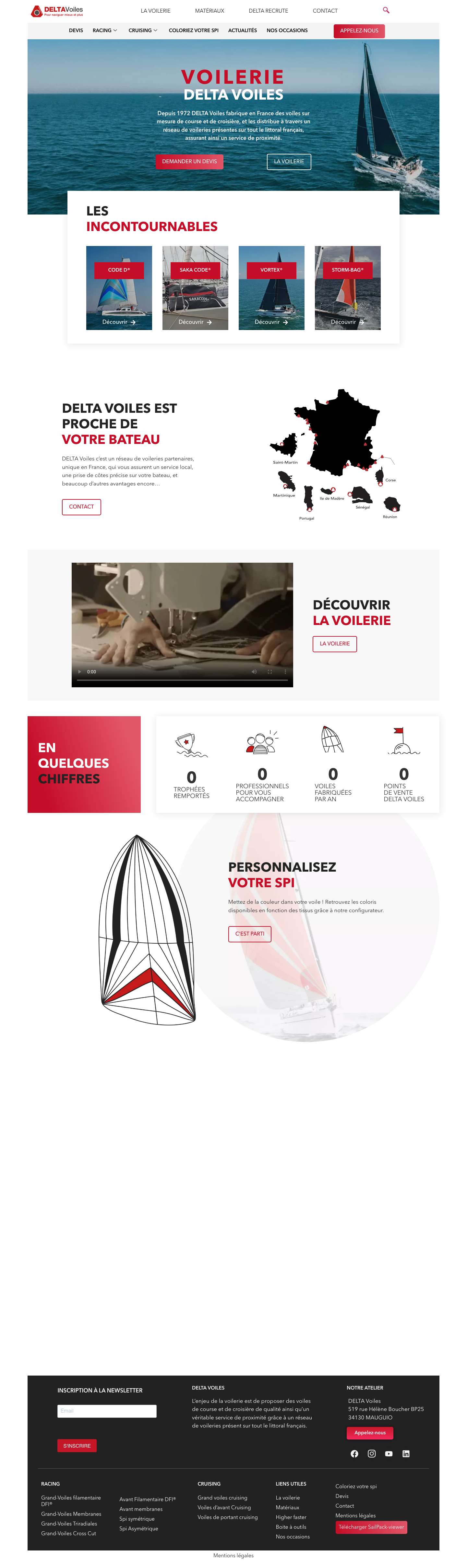 Accueil - Delta Voiles - Full Screenshot
