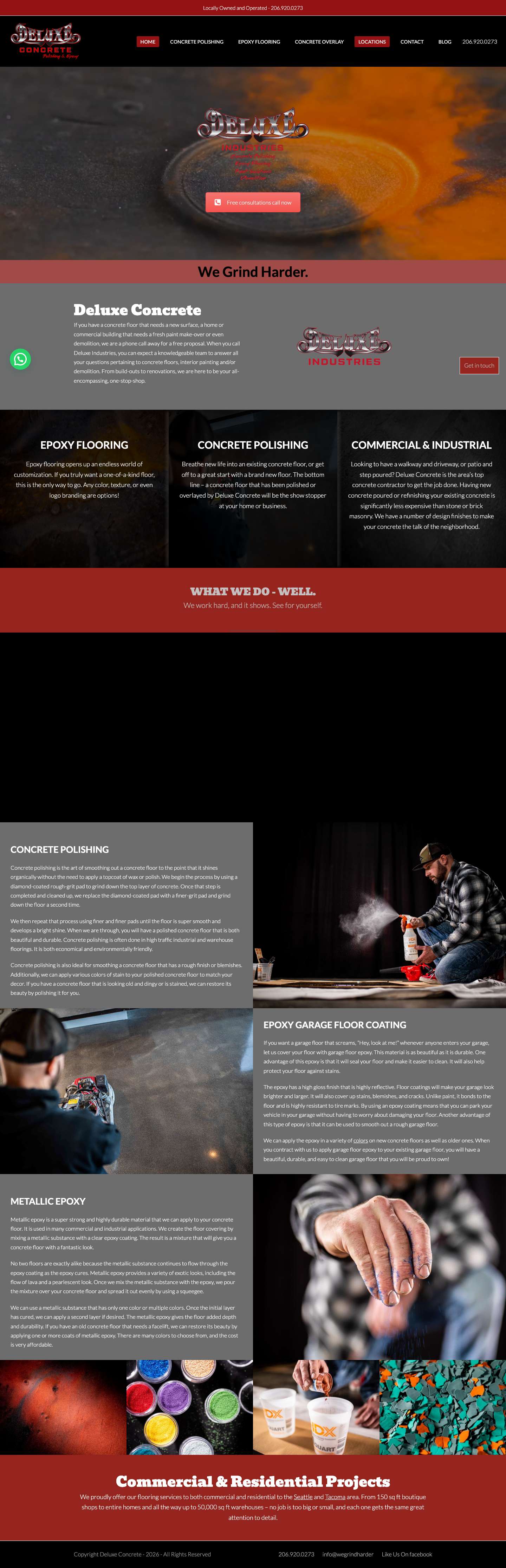 Deluxe Concrete: Concrete Polishing & Epoxy Flooring Seattle, Bellevue & Tacoma.Deluxe Concrete: Concrete Polishing & Epoxy Flooring Seattle, Bellevue & Tacoma.Joinchat - Full Screenshot