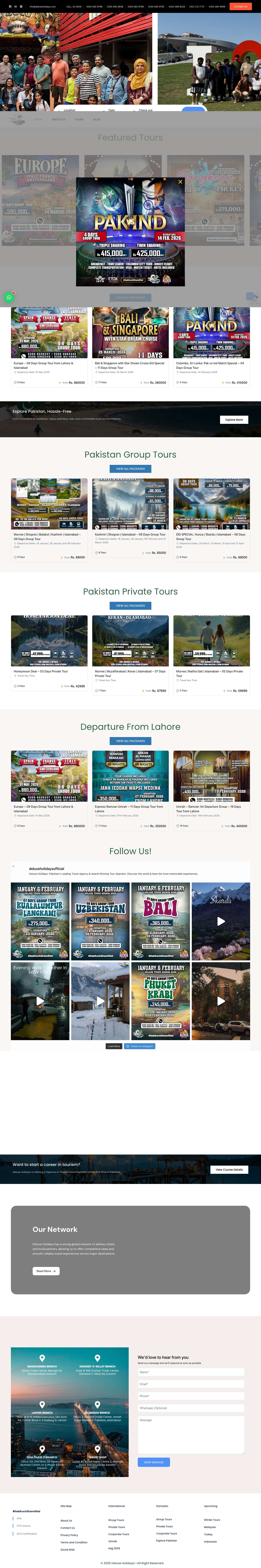 Home page - Deluxe Holidays - Full Screenshot