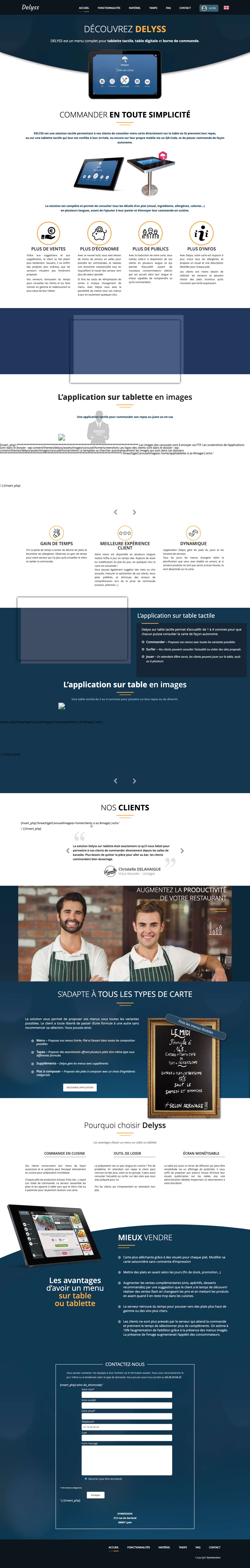 Tablette de commande pour restaurant - Menu digital | Delyss - Full Screenshot