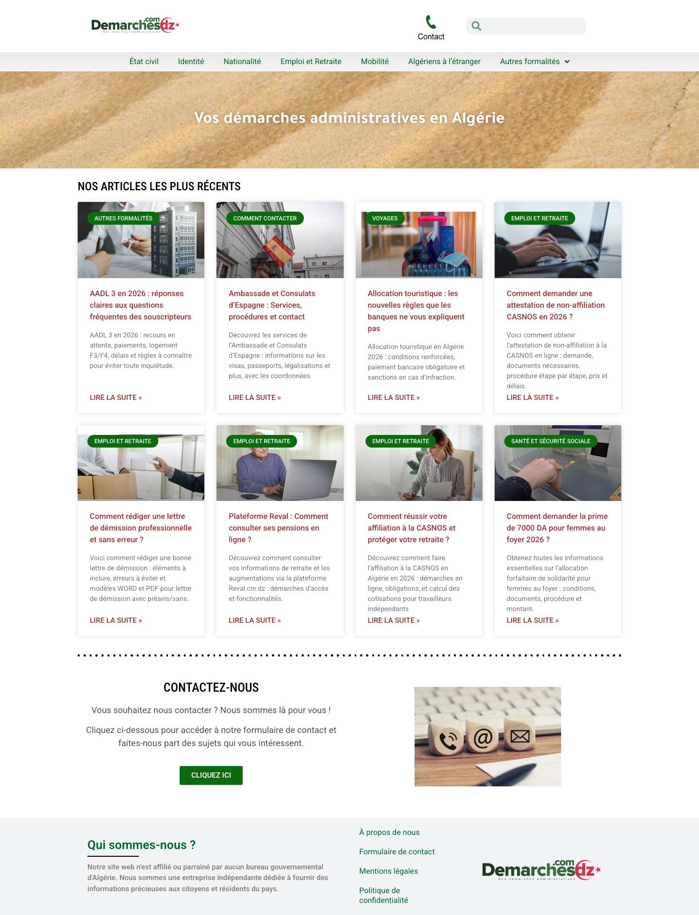 Démarches Algérie | Rendez vos démarches plus simples - Full Screenshot