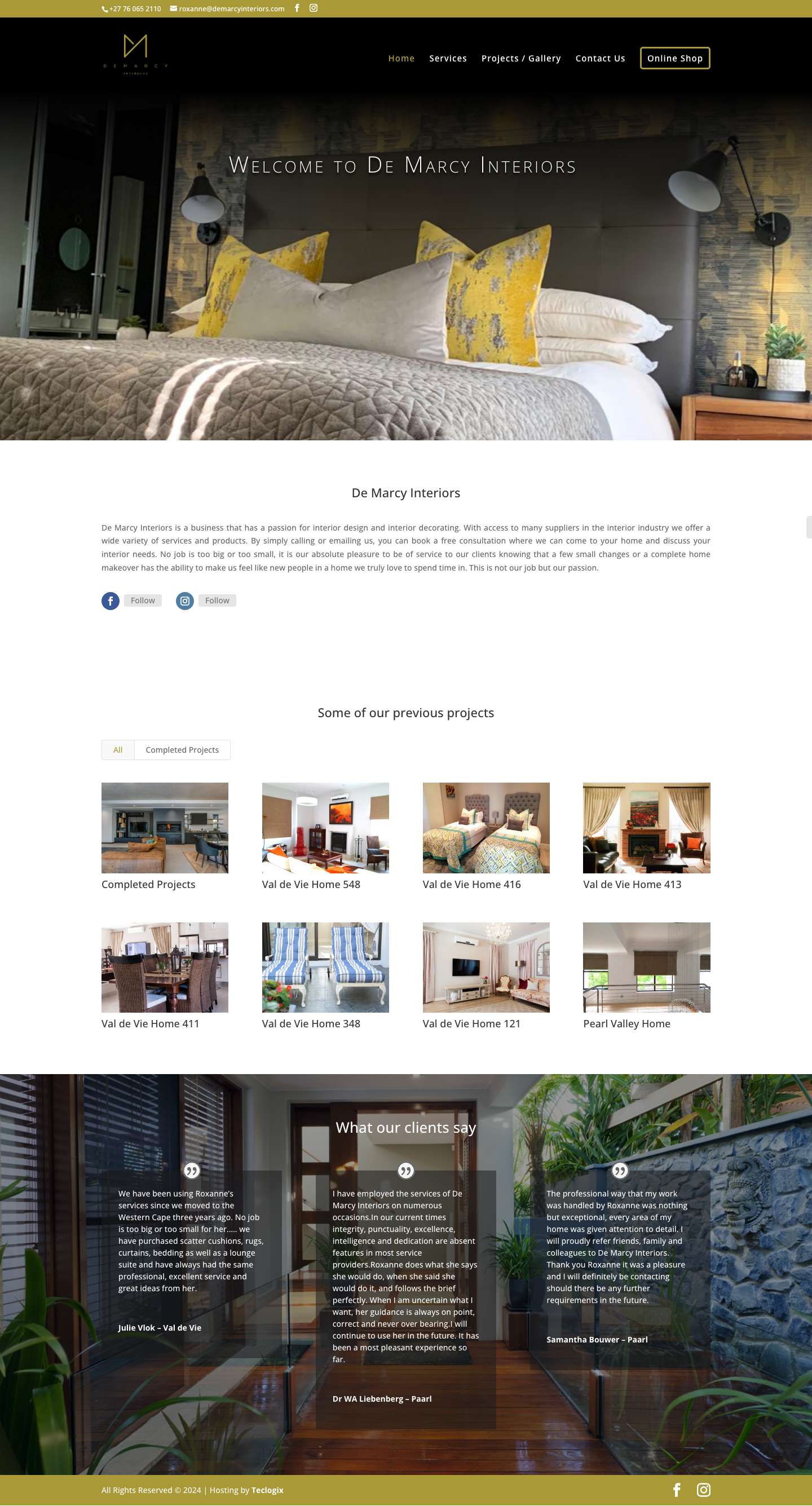 Home - De Marcy Interiors - Full Screenshot