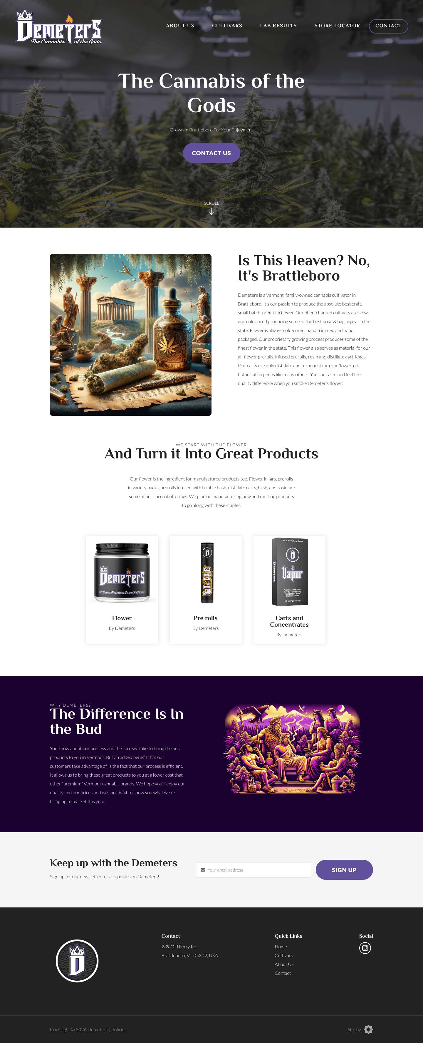 Demeters: Premium Vermont Grown Cannabis - Full Screenshot