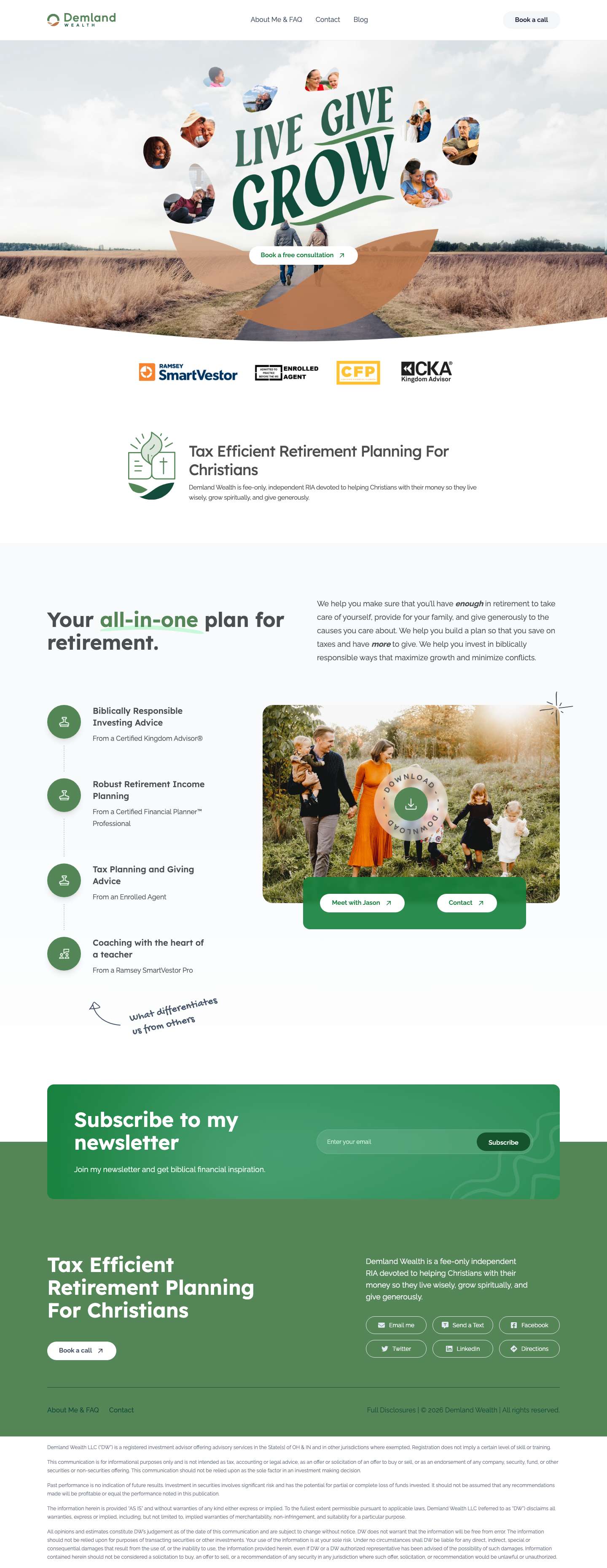 Demland Wealth | Redeeming Retirement Planning - Full Screenshot