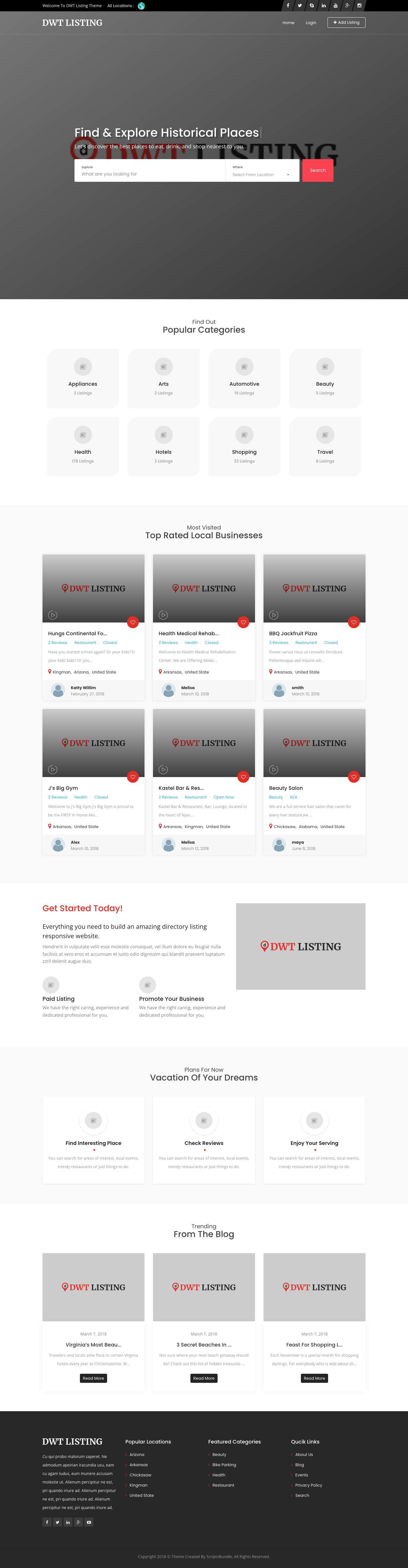 DWT Listing – Directory & Listing WordPress Theme – Just another WordPress site - Full Screenshot