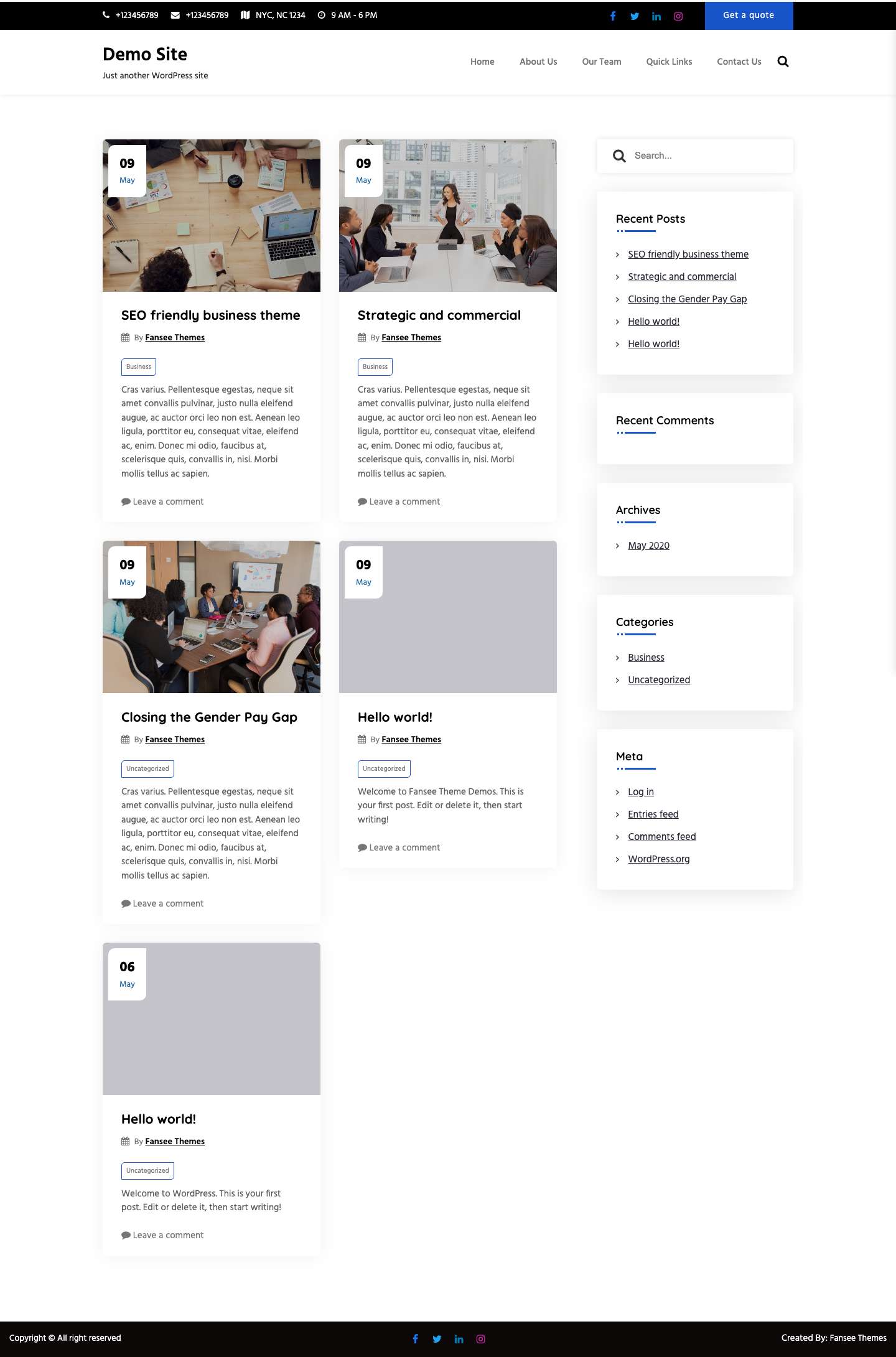Demo Site – Just another WordPress site - Full Screenshot