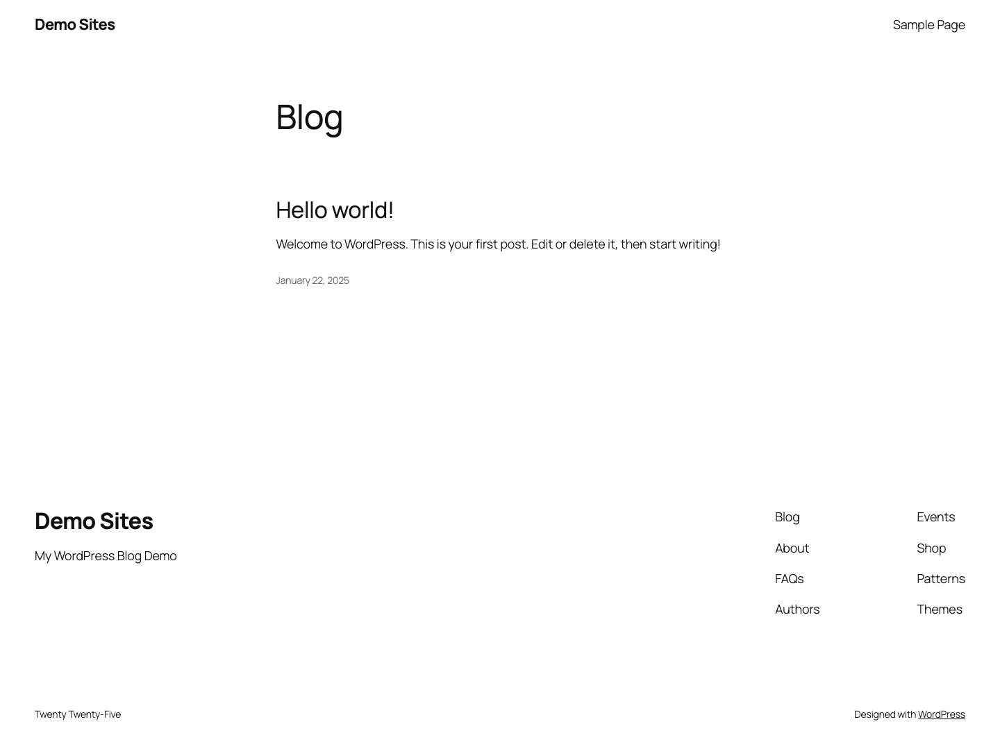 Demo Sites – My WordPress Blog Demo - Full Screenshot