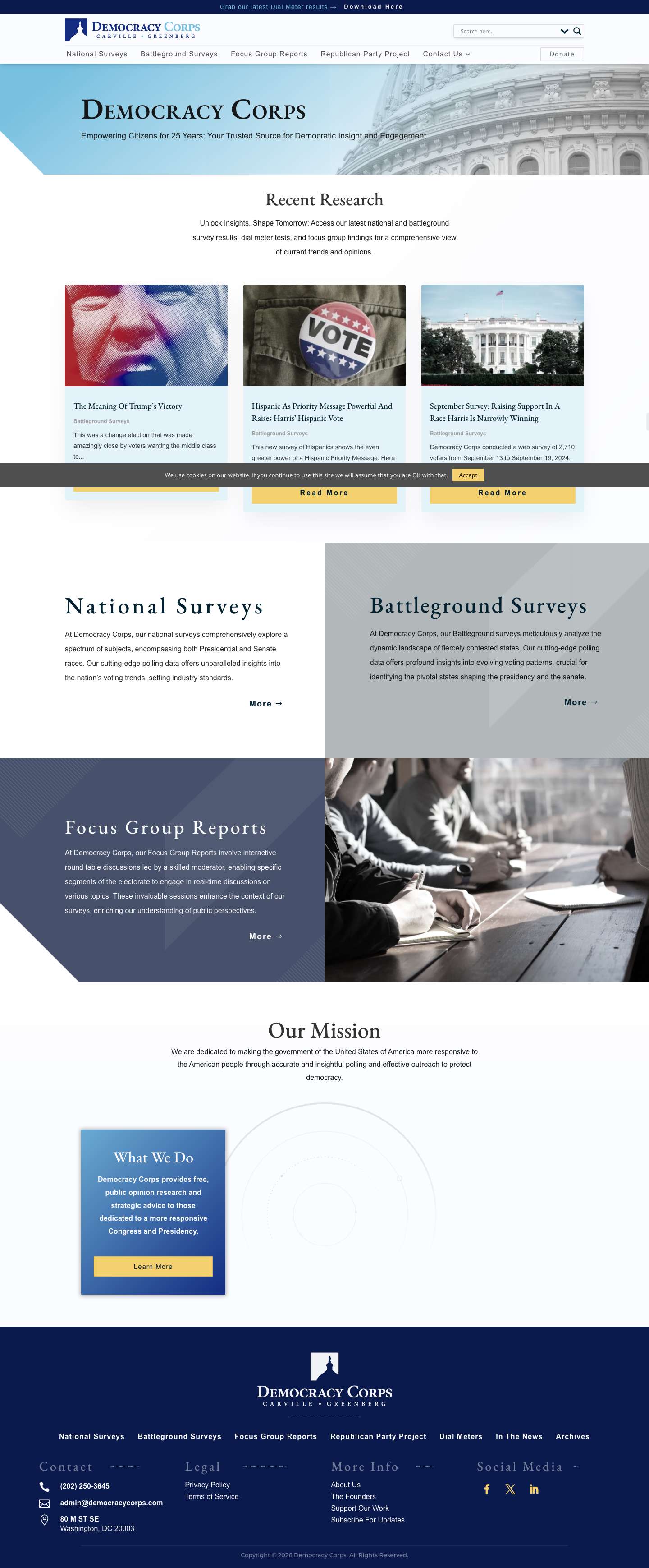 Democracy Corps | A Mainstay in Democratic Polling - Full Screenshot