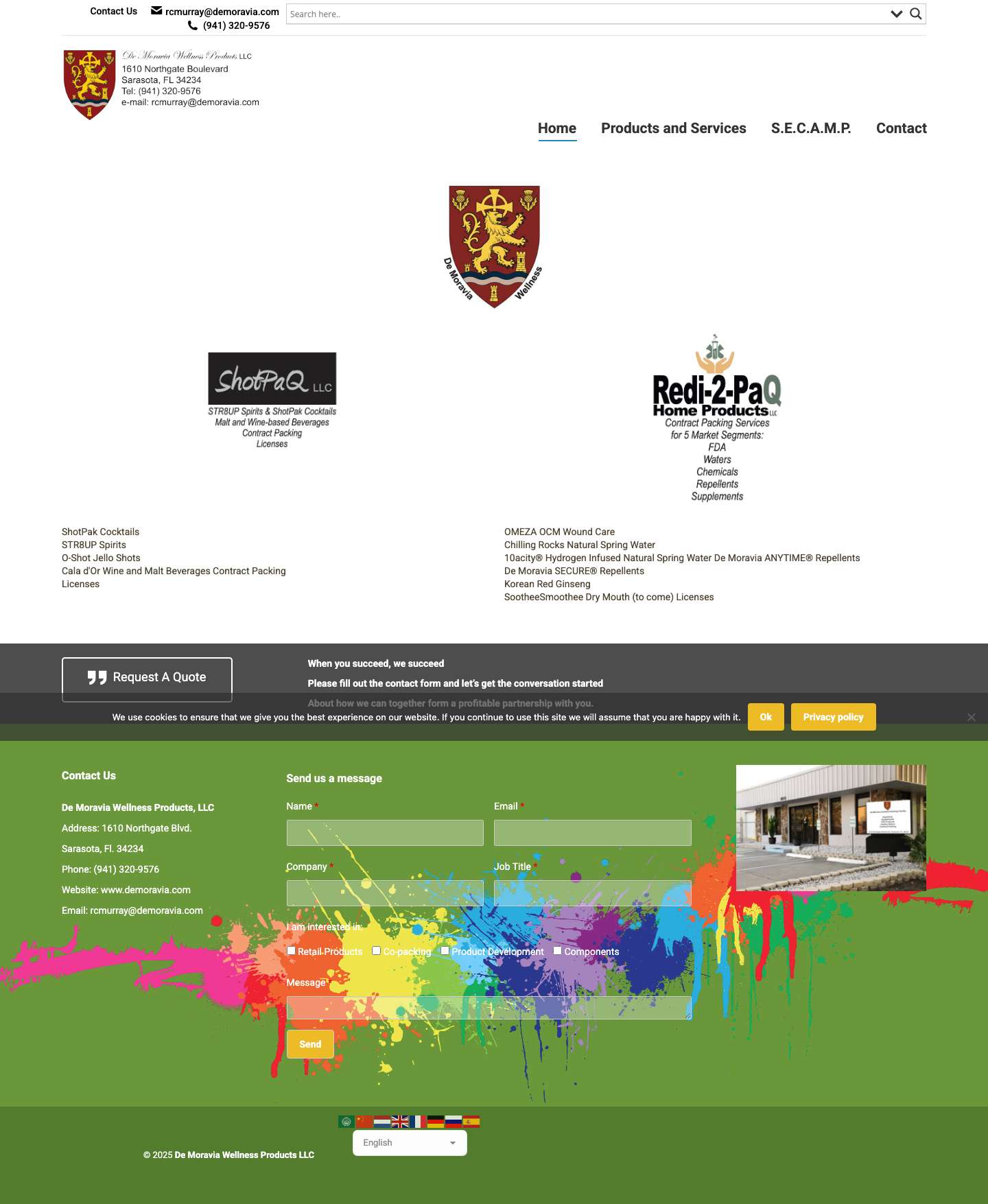 De Moravia Wellness Products - Full Screenshot