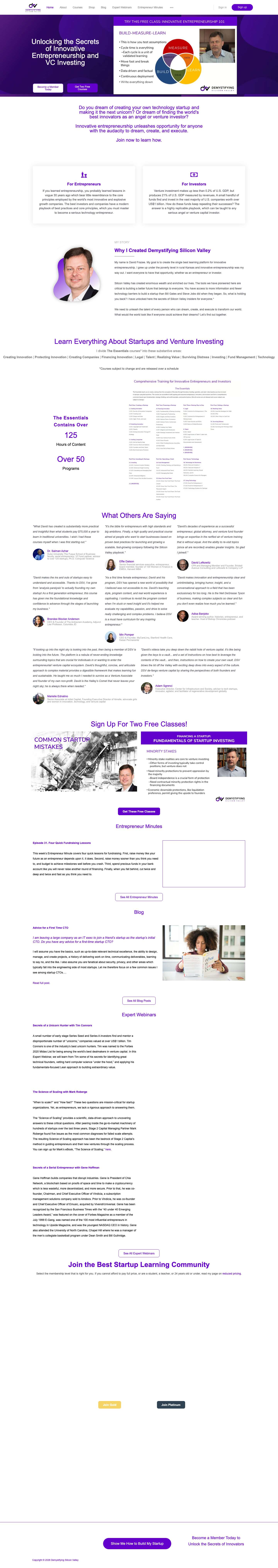Home - Demystifying Silicon Valley - Full Screenshot