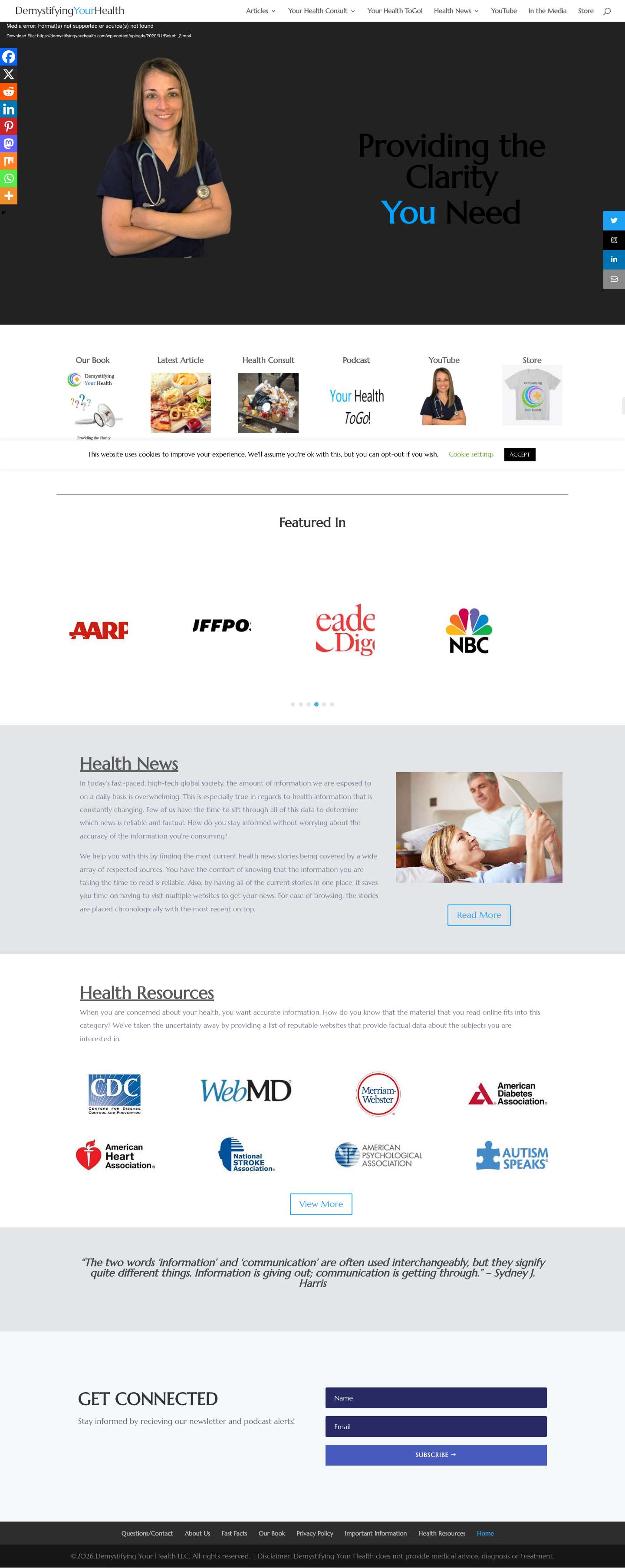 Demystifying Your Health | Providing the Clarity You Need - Full Screenshot