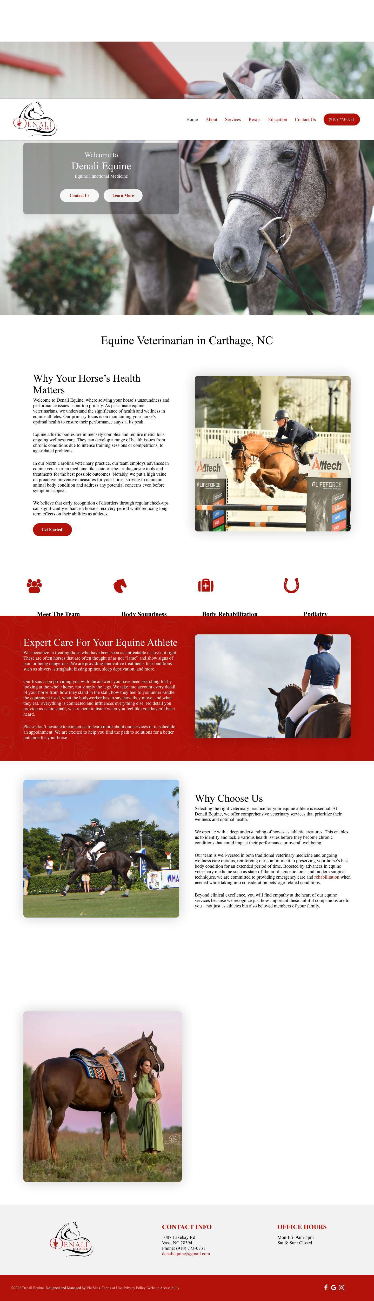 Equine Veterinarian in Carthage, NC - Denali Equine - Full Screenshot