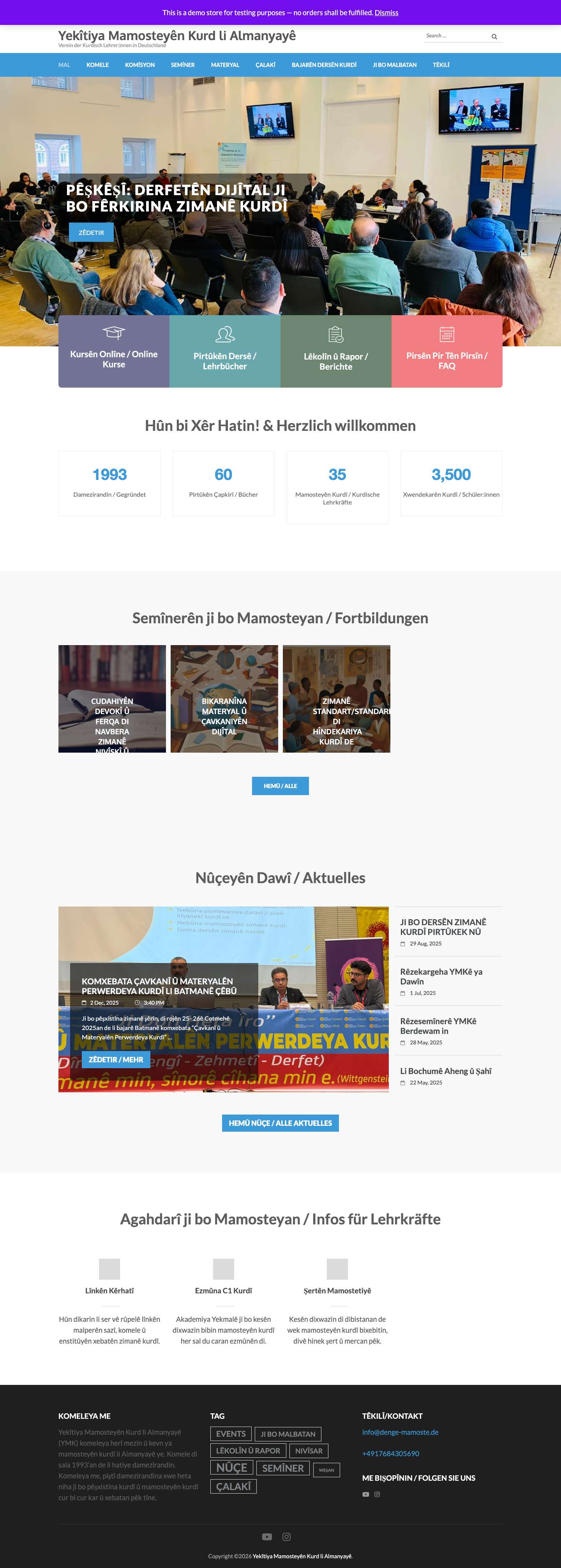 Yekîtiya Mamosteyên Kurd li Almanyayê – Verein der Kurdisch Lehrer:innen in Deutschland - Full Screenshot