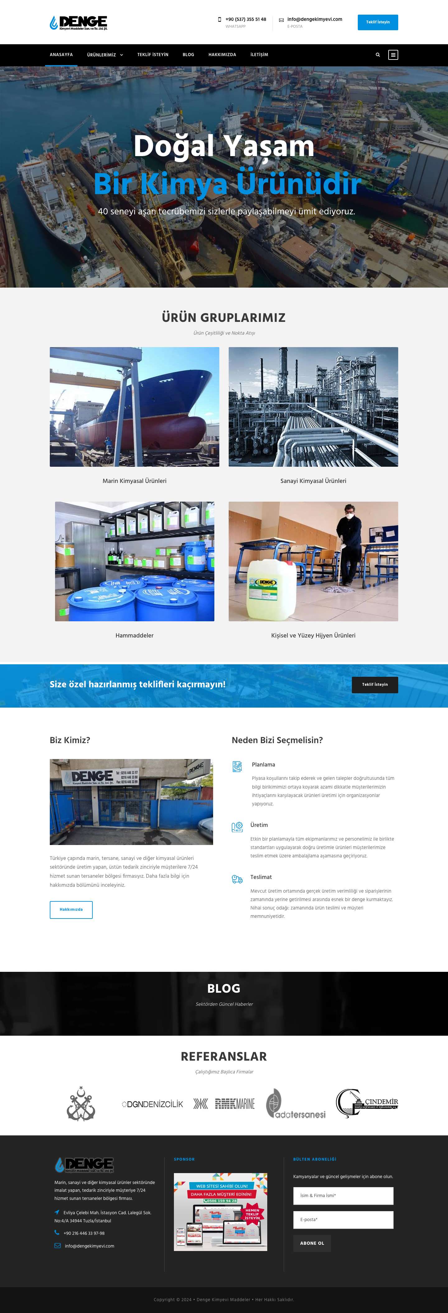 Denge Kimyevi Maddeler | Denge Chemical - Full Screenshot