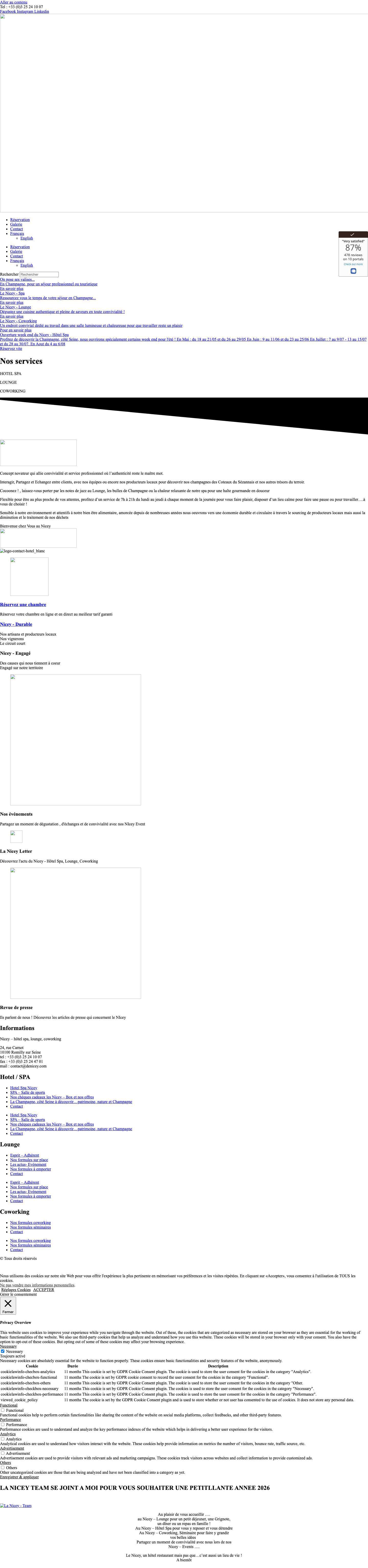Hotel 3* spa, lounge, coworking en Champagne, hotel proche Troyes - Full Screenshot