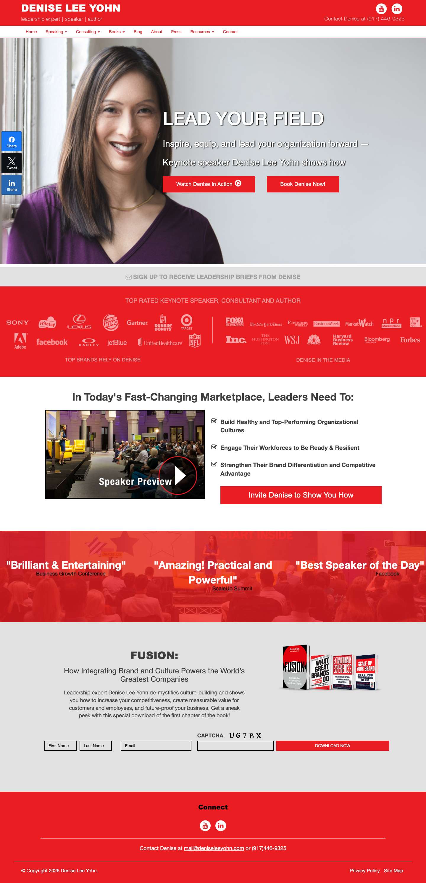 Brand Leadership Expert | Denise Lee Yohn | Keynote Business Speaker - Full Screenshot