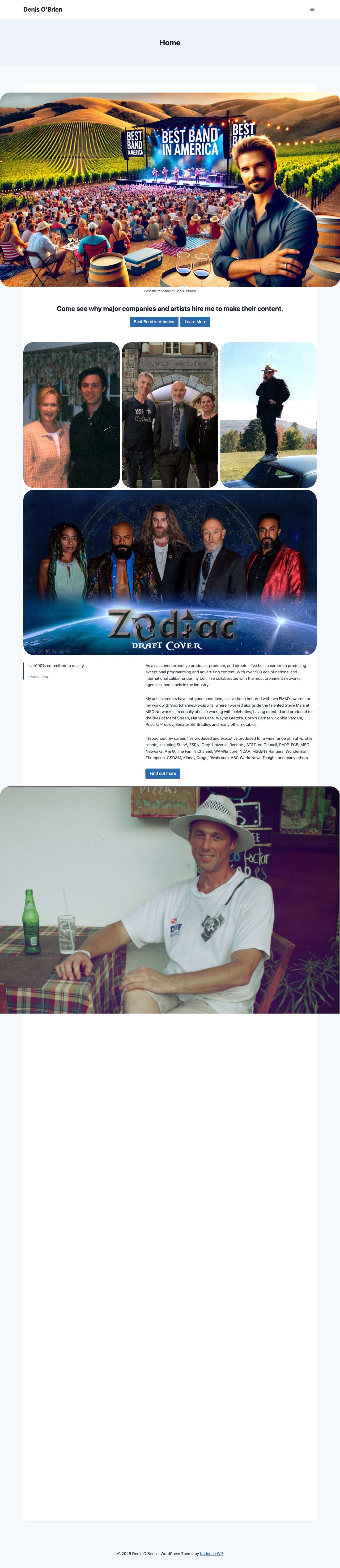 Denis O’Brien – Two-time Emmy Award Winning Producer, Director & Creative - Full Screenshot