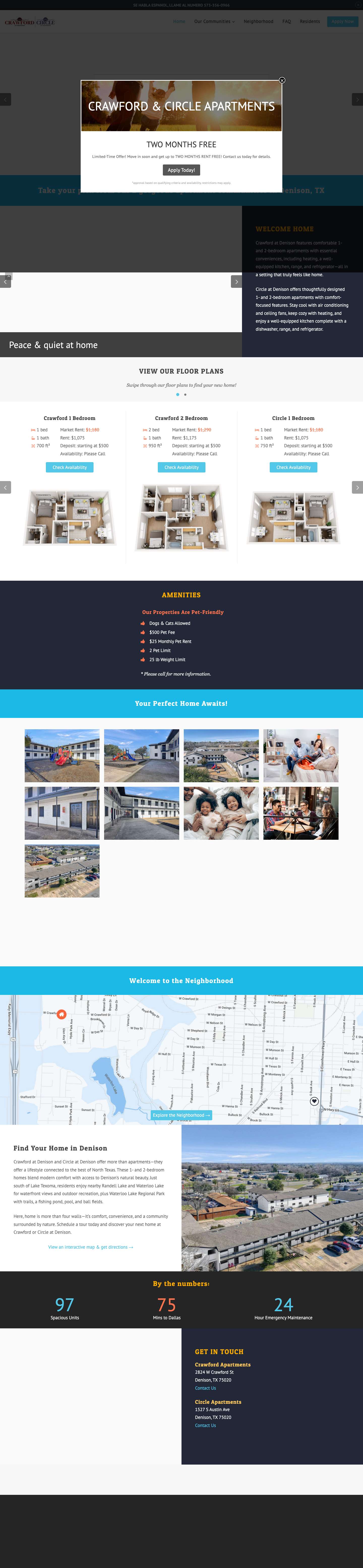 Crawford & Circle Apartments in Denison, TX (Official Site) - Full Screenshot