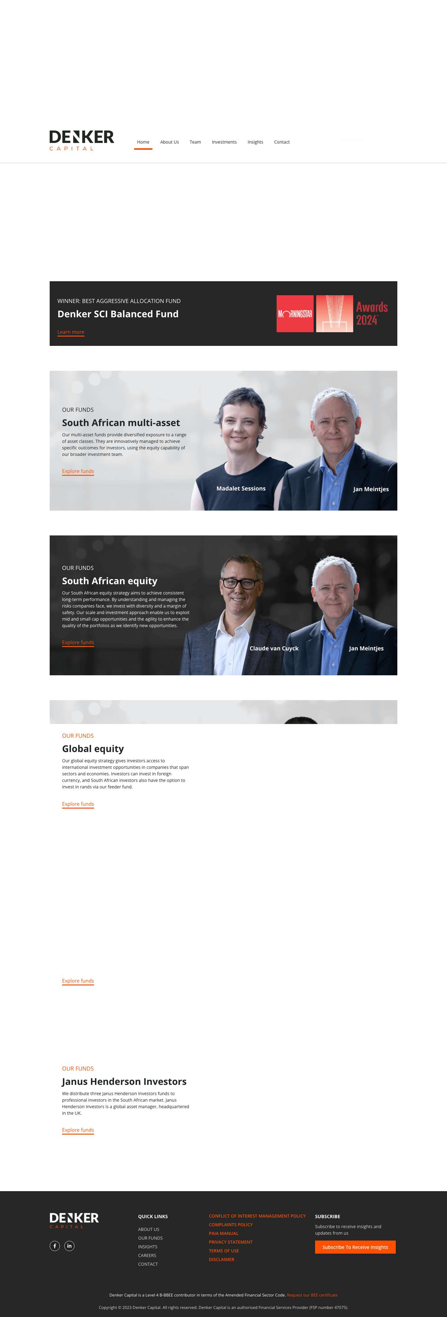 Home - Denker Capital - Discovering Opportunities. Building Wealth. - Full Screenshot