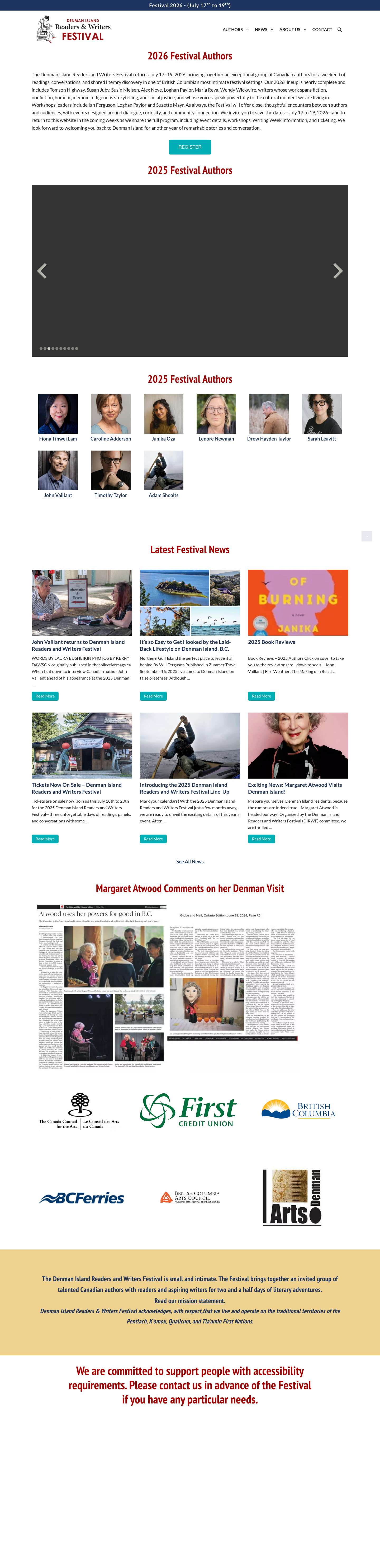 Denman Island Readers and Writers Festival - Full Screenshot