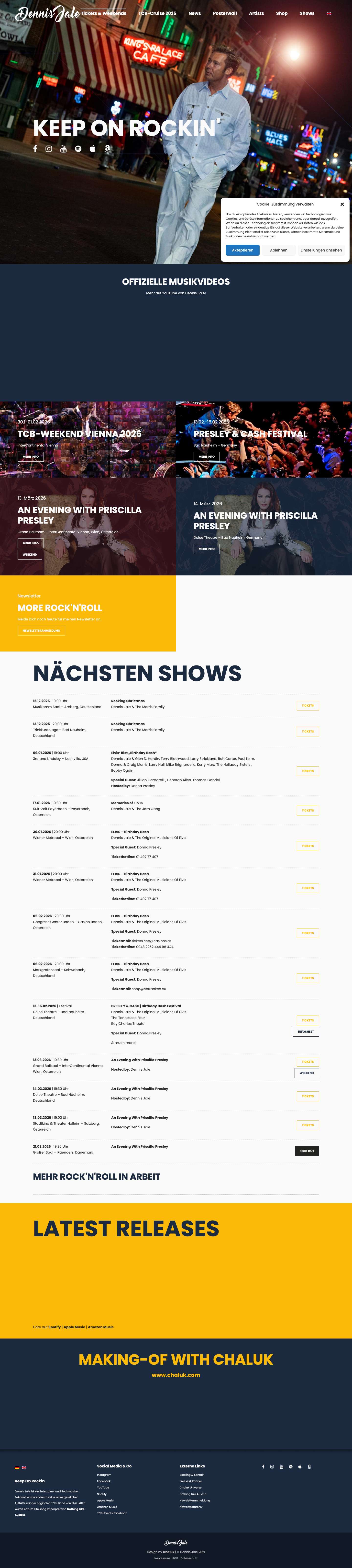 Official Site of Dennis Jale | Some Real Rock'N'Roll - Full Screenshot