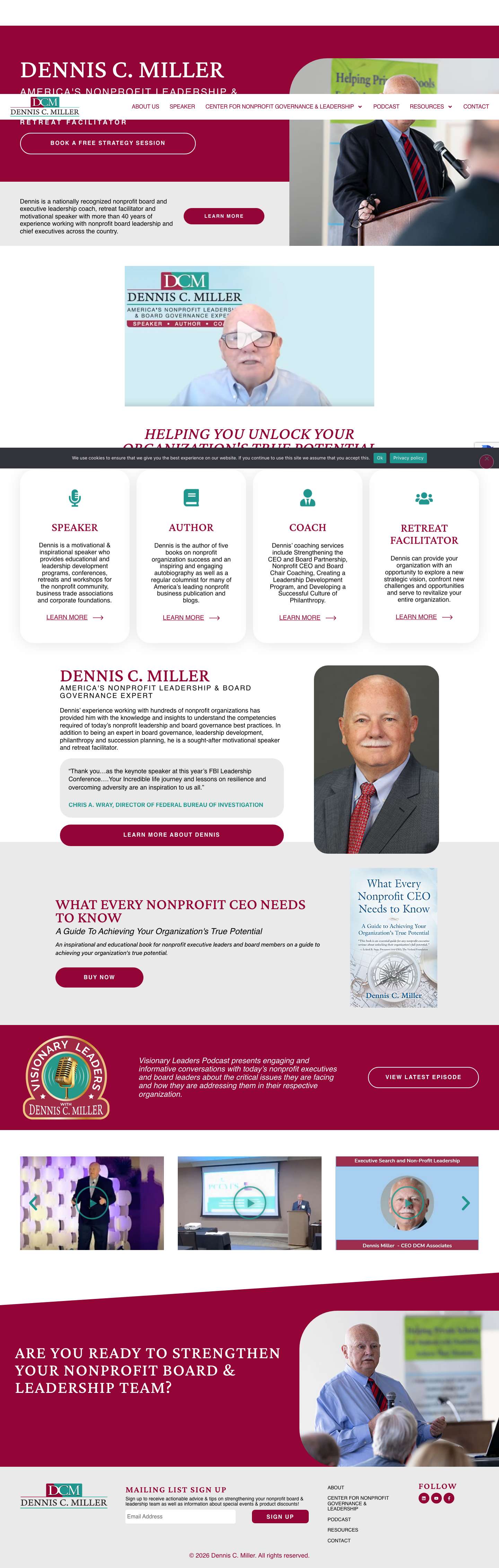 Dennis C. Miller | Nonprofit Leadership & Board Governance Expert - Full Screenshot