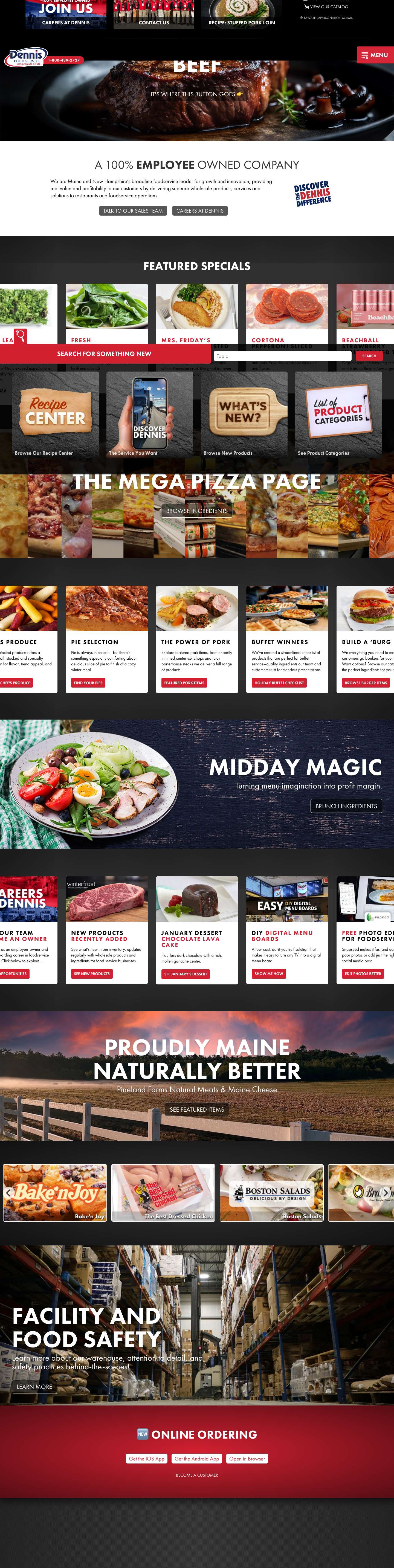 Wholesale Foodservice & Restaurant Supply in Maine, NH, & MA - Full Screenshot