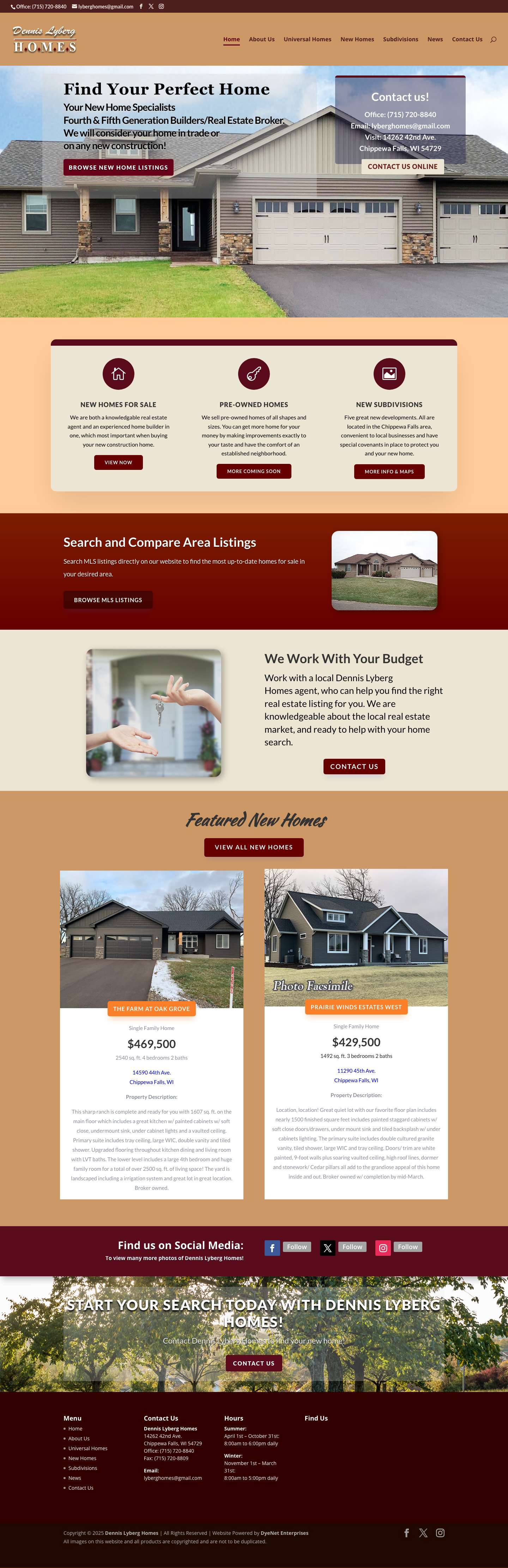 Home - Dennis Lyberg Homes - Full Screenshot