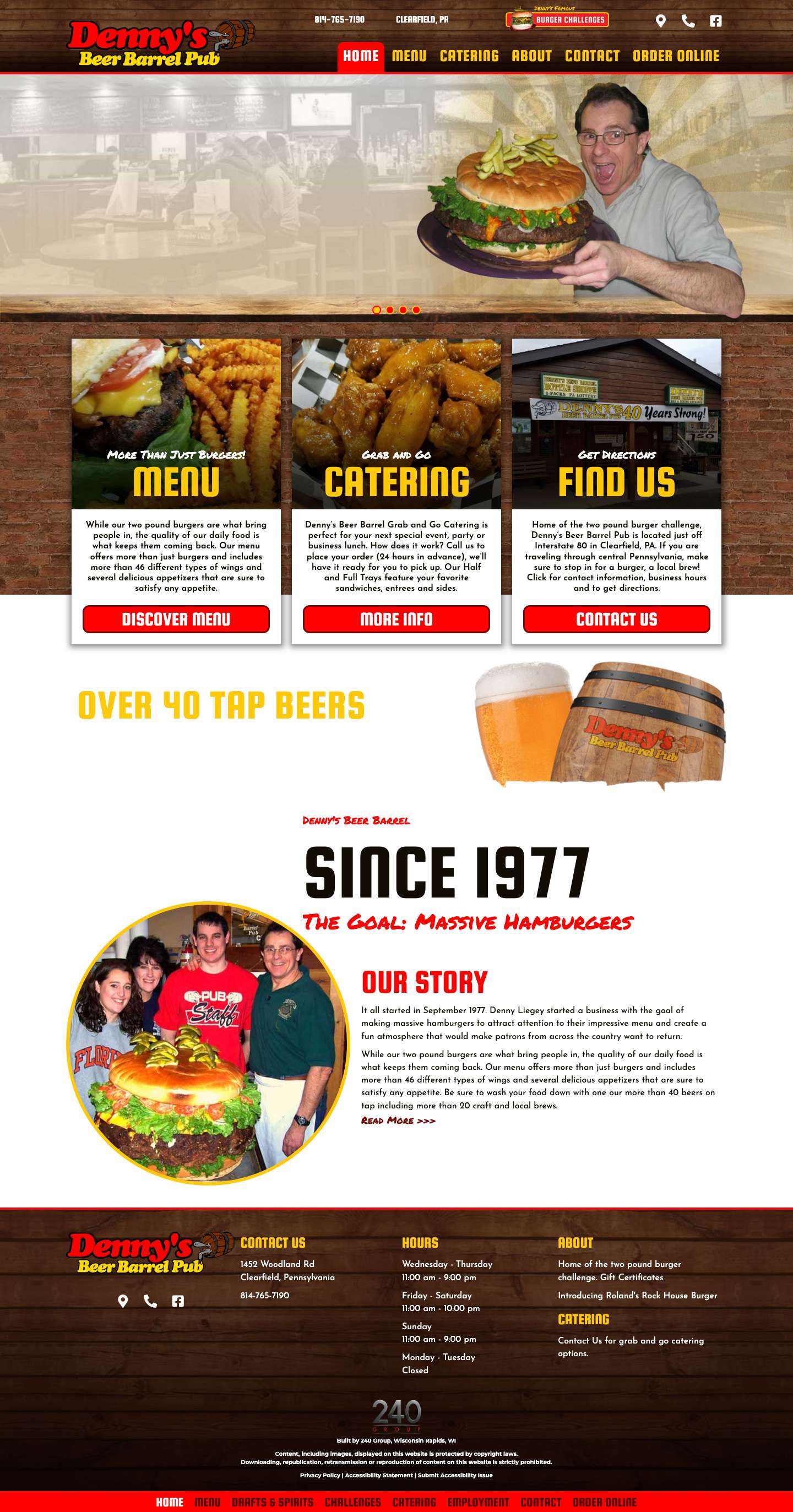Denny's Beer Barrel Pub - Burgers & More Clearfield PA - Full Screenshot