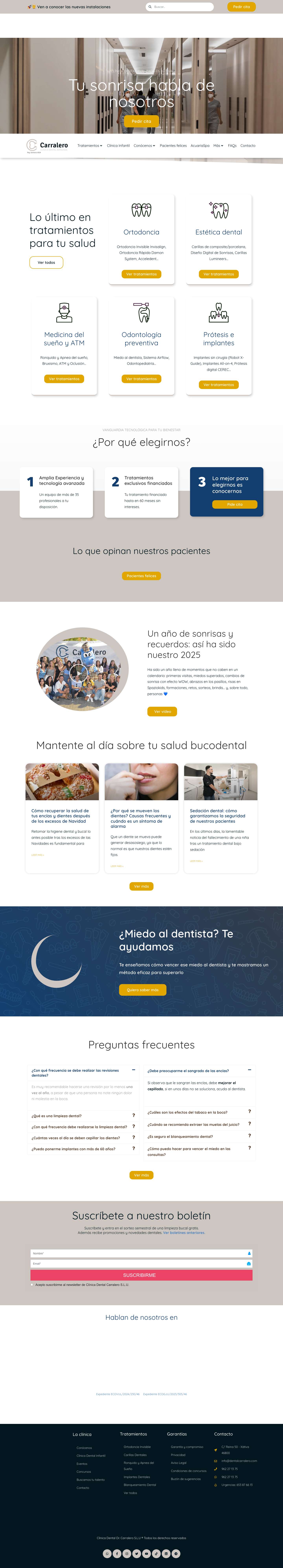Clínica Dental Carralero en Xàtiva | Dentistas en Xàtiva - Full Screenshot