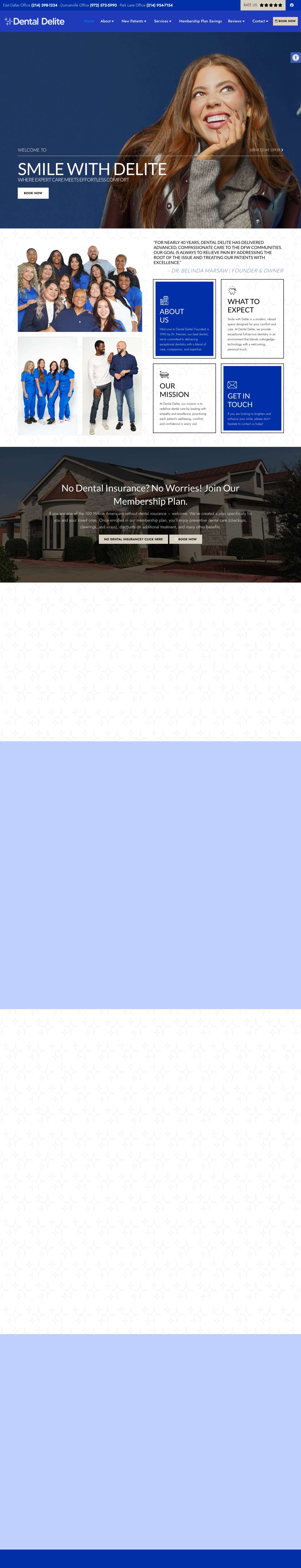 Dentist in Dallas and Duncanville, TX | Dental DeliteAccessibility ToolsIncrease TextDecrease Text - Full Screenshot