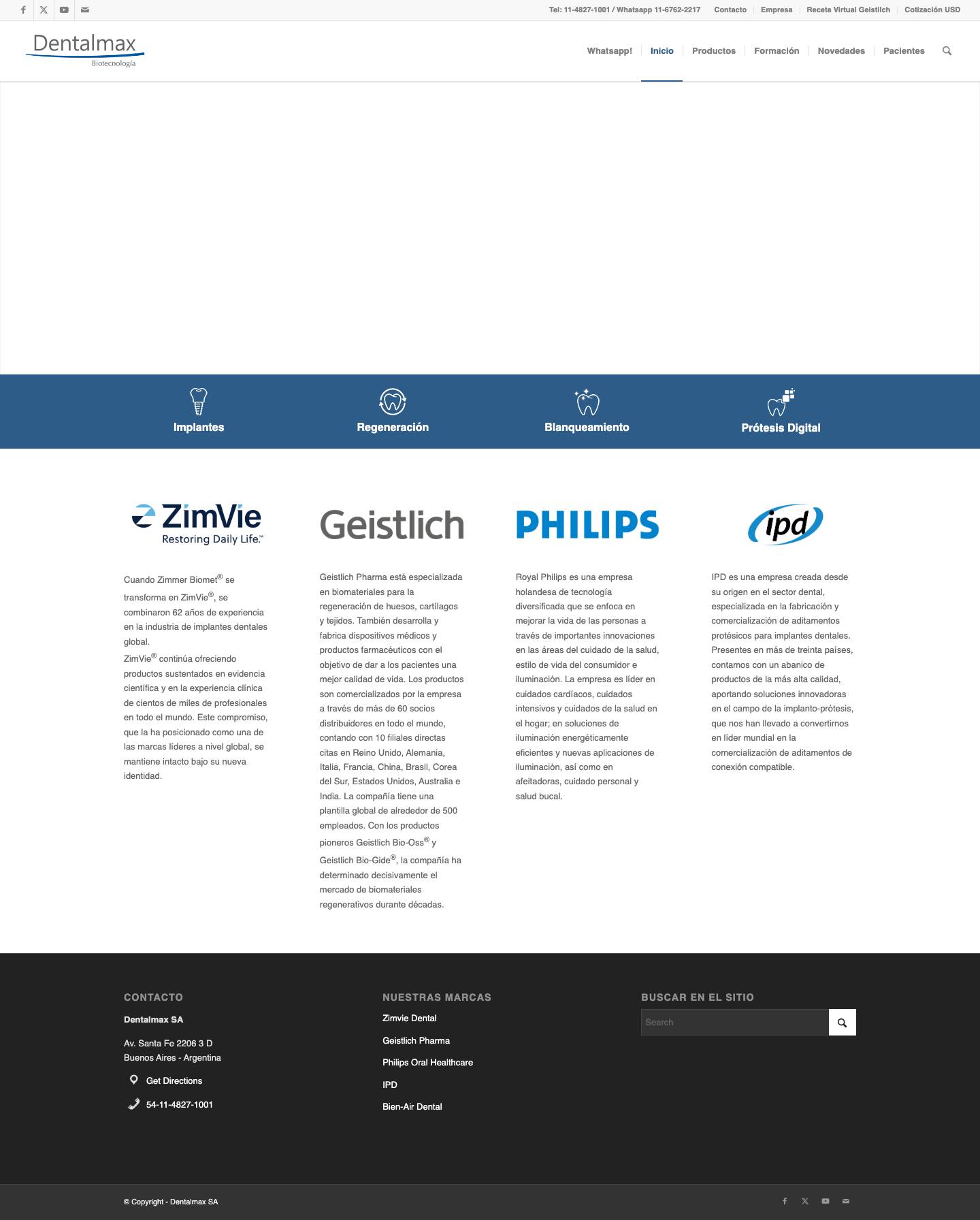 Dentalmax SA – Distribuidor exclusivo en Argentina de Zimmer Biomet y Geistlich PharmaClick to open the search input fieldSearchScroll to top - Full Screenshot